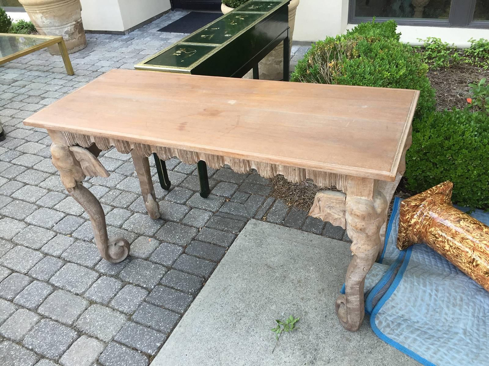 Anglo-Colonial Style Elephant Console, circa 1970 In Excellent Condition In Atlanta, GA