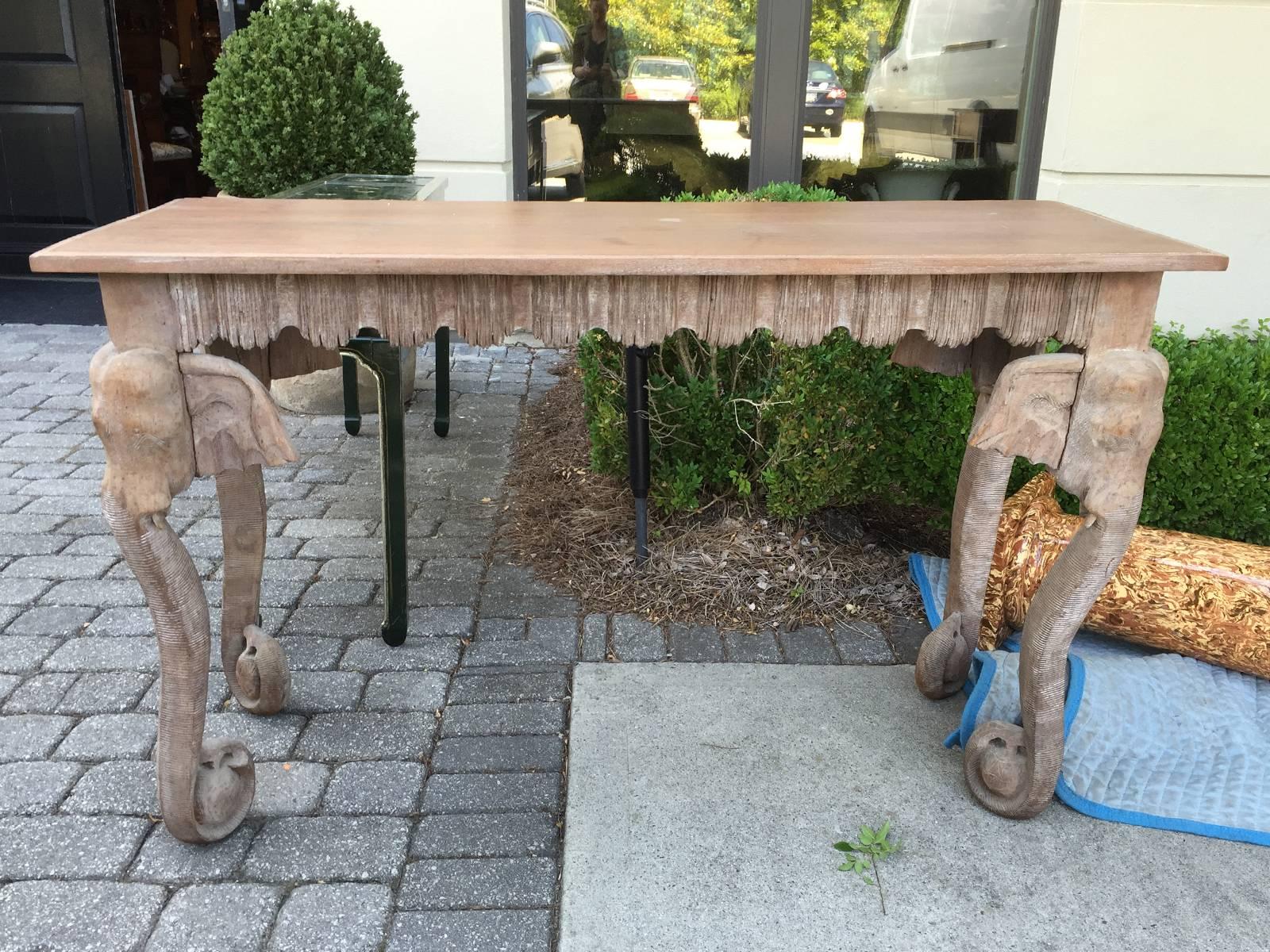 Anglo-Colonial Style Elephant Console, circa 1970 2
