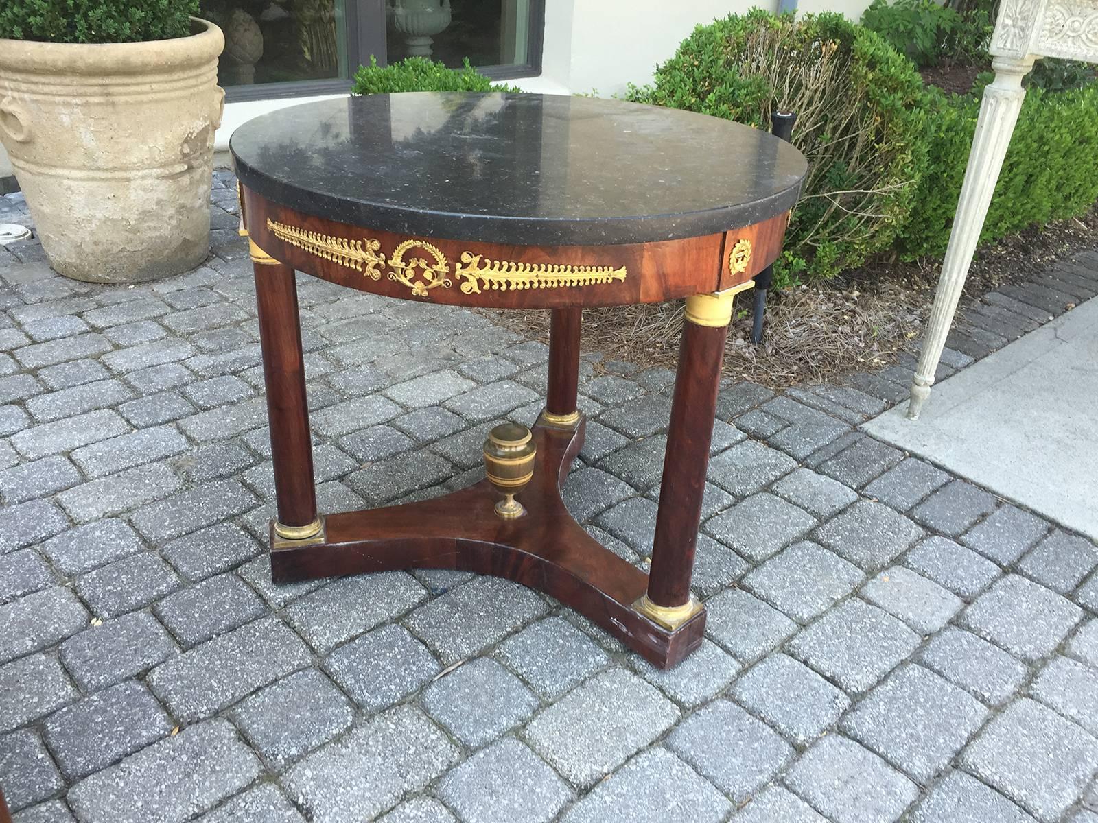 19th Century Empire Style Gueridon with Brass Mounts In Good Condition In Atlanta, GA