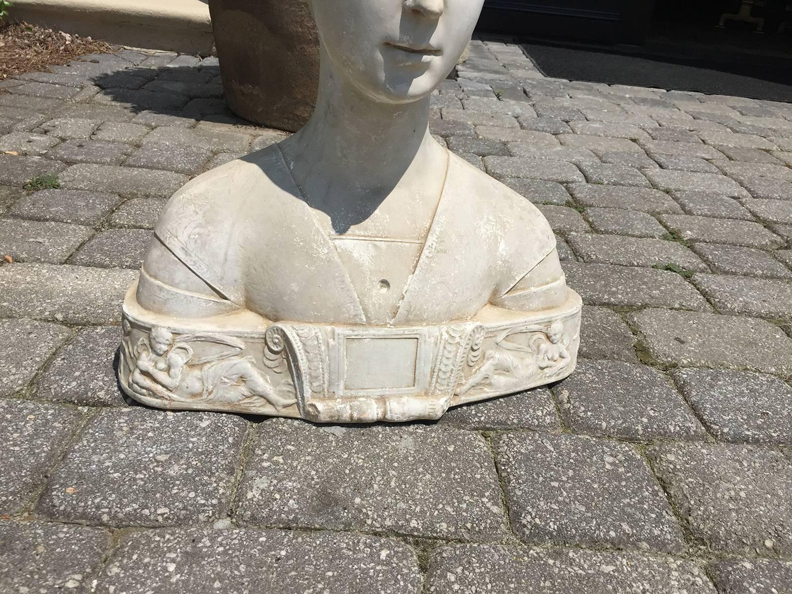 19th/20th Century Large Female Plaster Bust, circa 1850 In Good Condition In Atlanta, GA