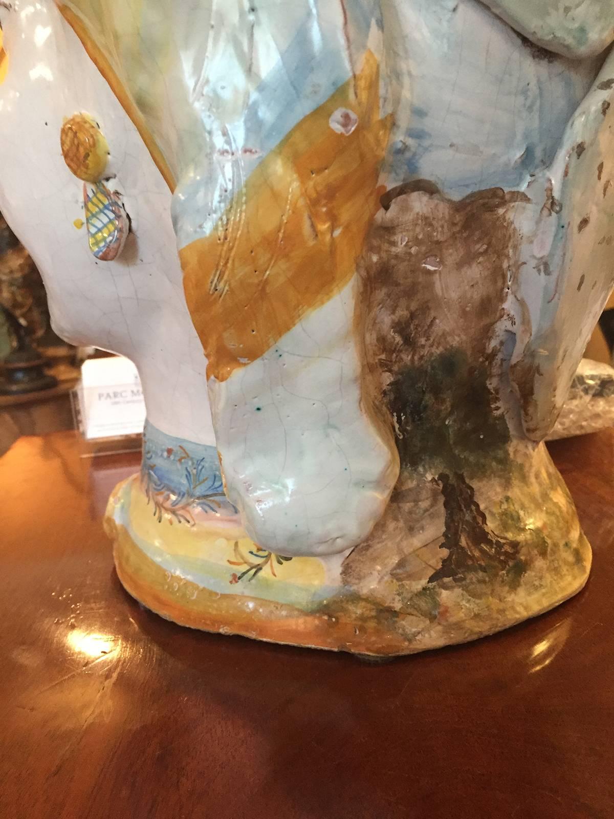 20th Century Large Italian Vase, Beautiful Bust with Cactus 1