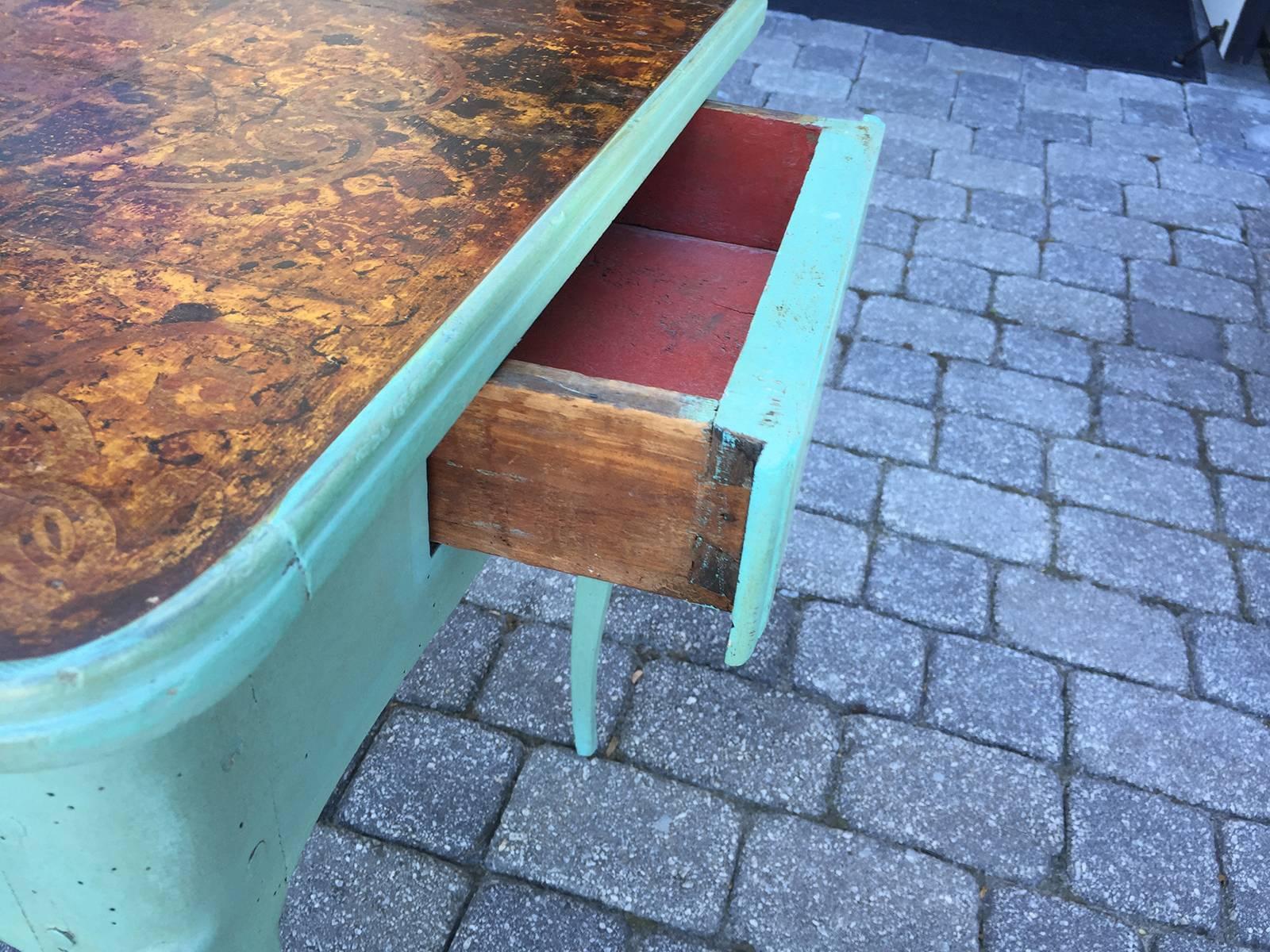 Wood 18th Century Painted French Table For Sale