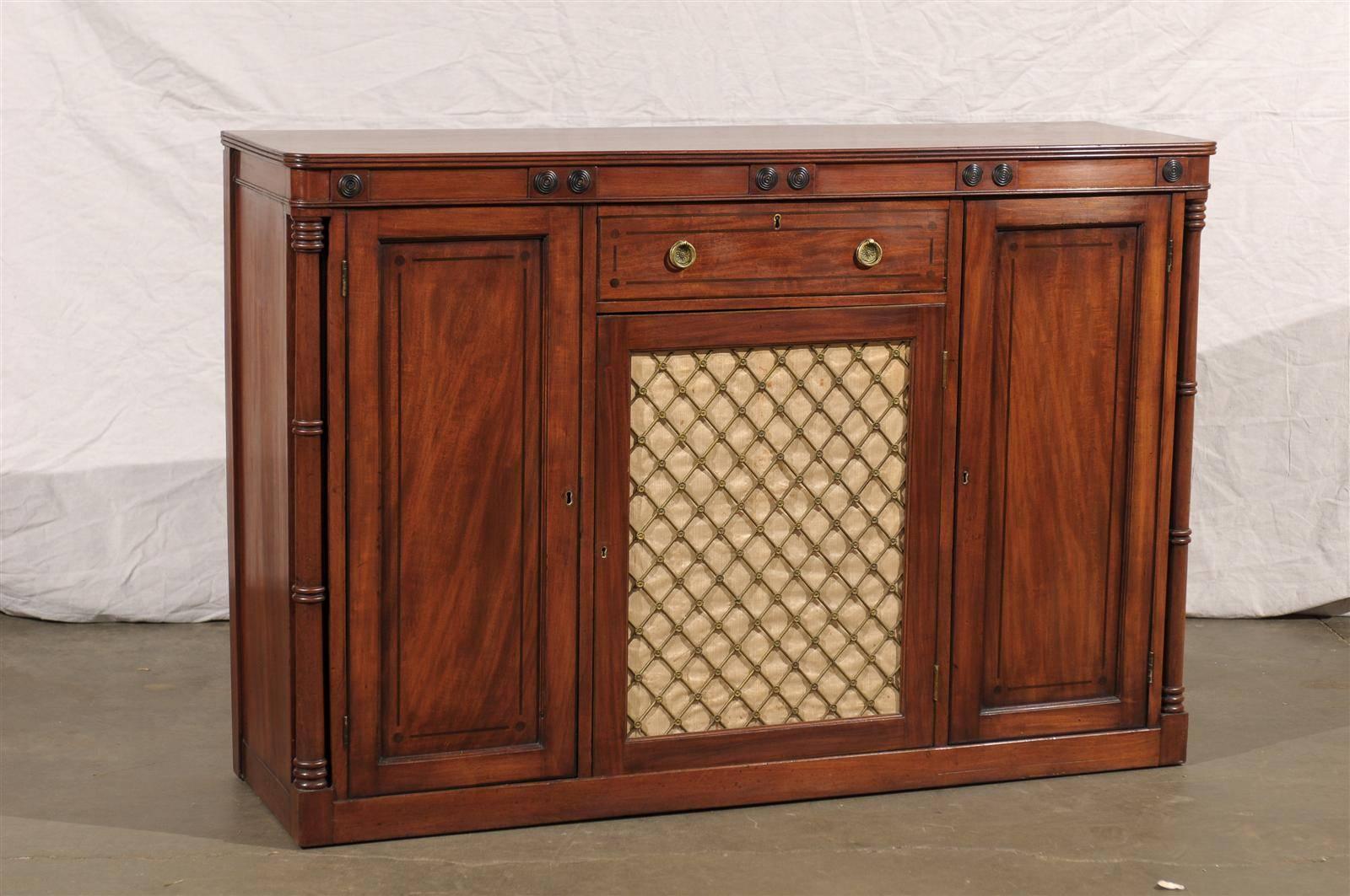 19th century Regency mahogany cabinet or chiffonier.