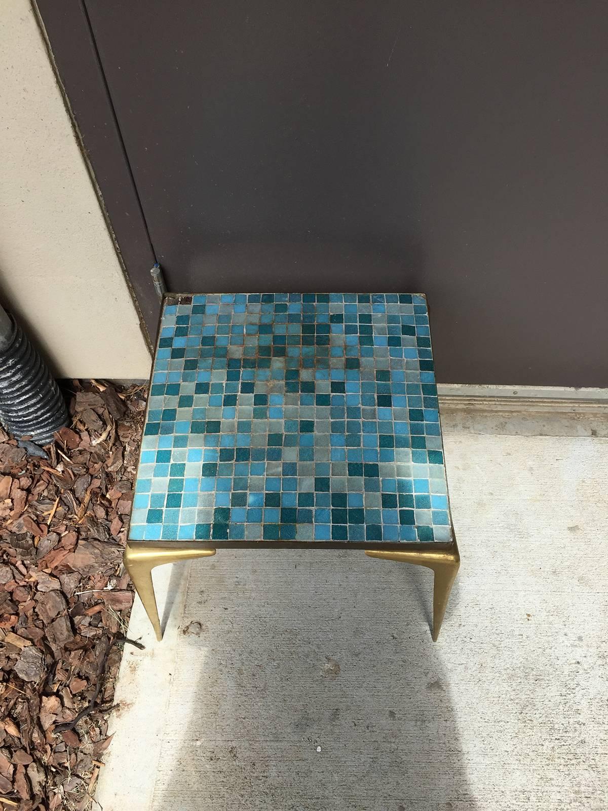 Mid-Century Italian Tile Top Table Attributed to Gio Ponti In Excellent Condition In Atlanta, GA