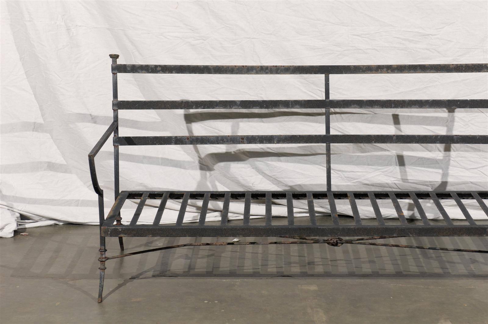 20th Century Iron Settee in the Style of Jacques Adnet﻿ In Good Condition In Atlanta, GA