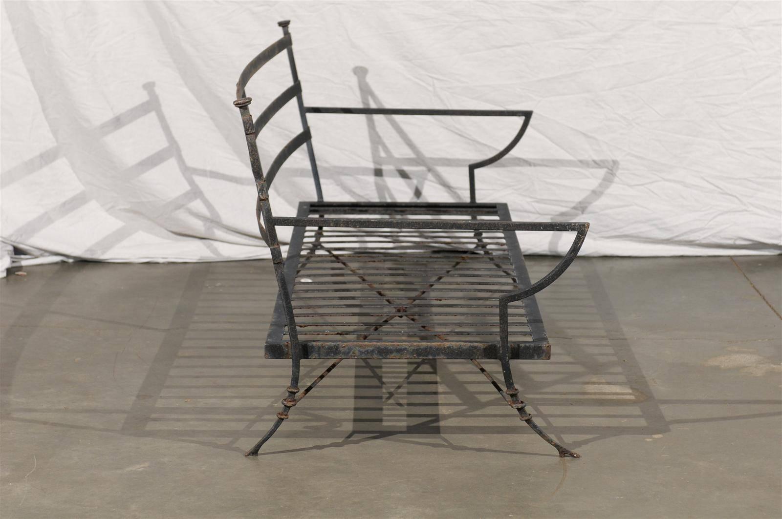 20th Century Iron Settee in the Style of Jacques Adnet﻿ 2