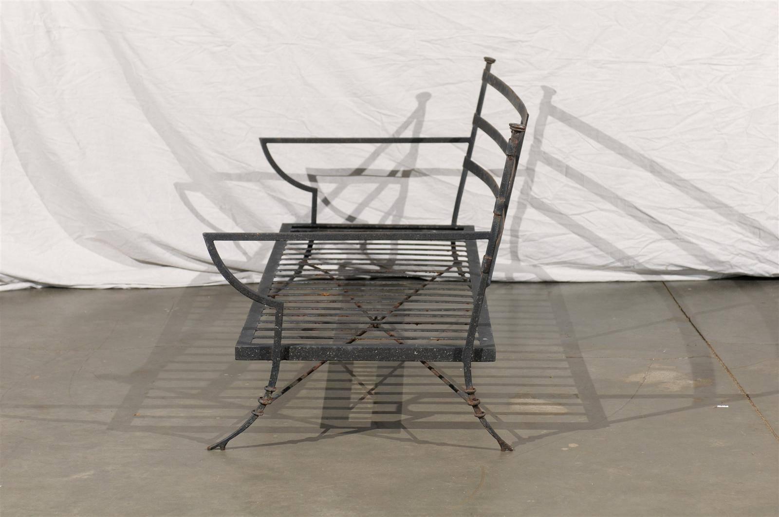 20th Century Iron Settee in the Style of Jacques Adnet﻿ 4