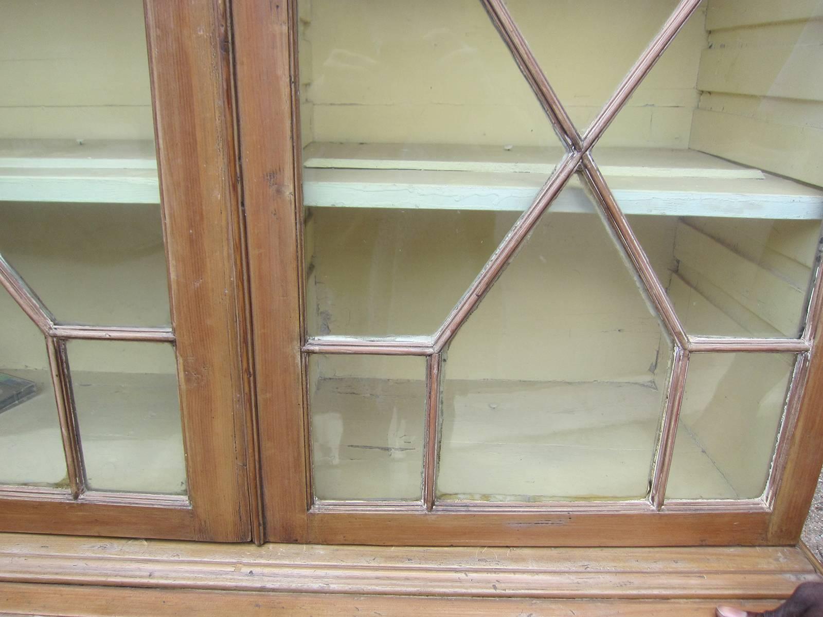 19th century English Georgian Style Pine Bookcase.