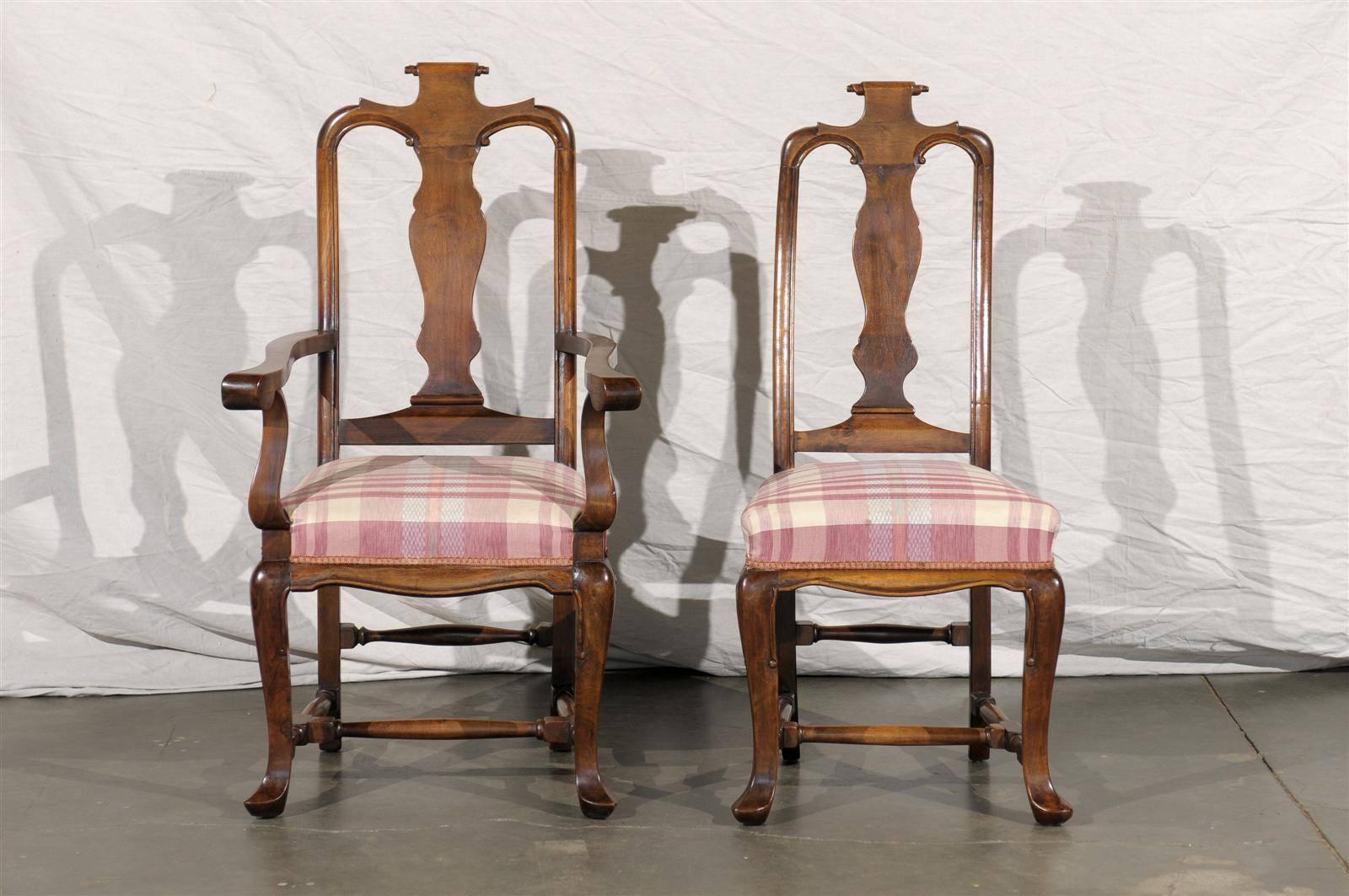 19th Century Set of Six Continental Provincial Dining Chairs.