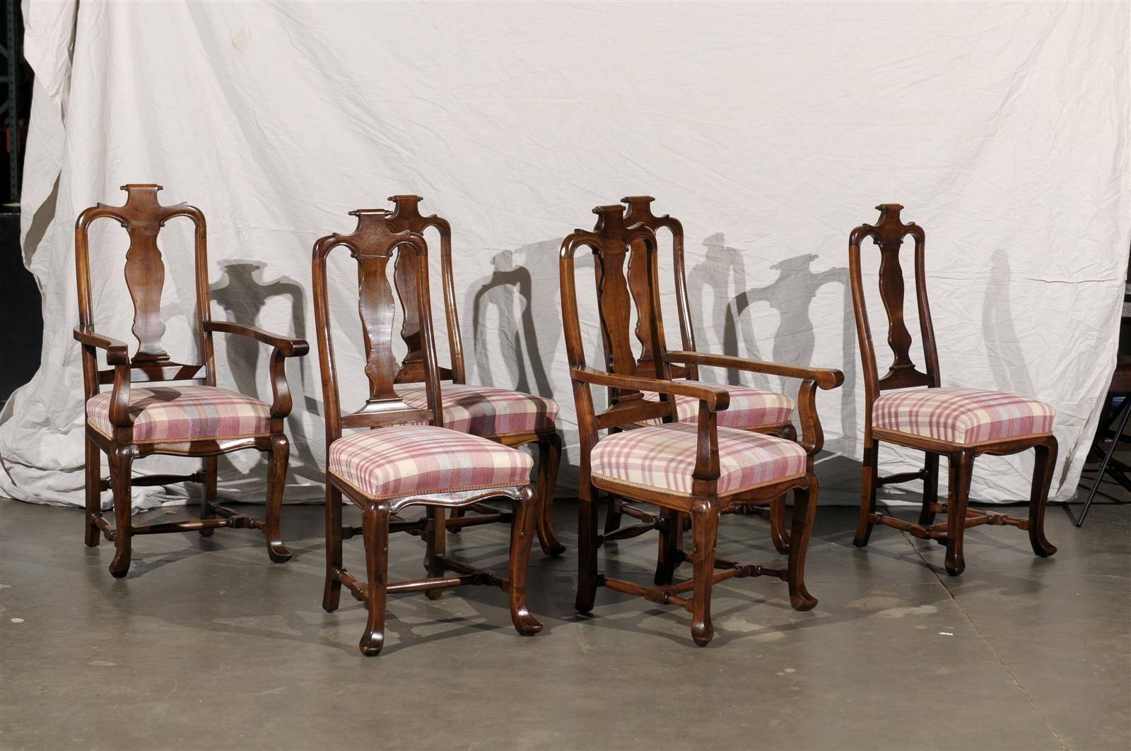19th Century Set of Six Continental Provincial Dining Chairs In Good Condition For Sale In Atlanta, GA