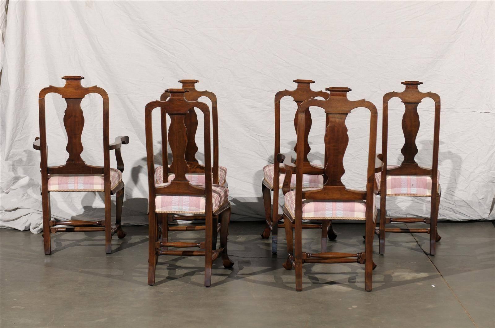 19th Century Set of Six Continental Provincial Dining Chairs For Sale 1