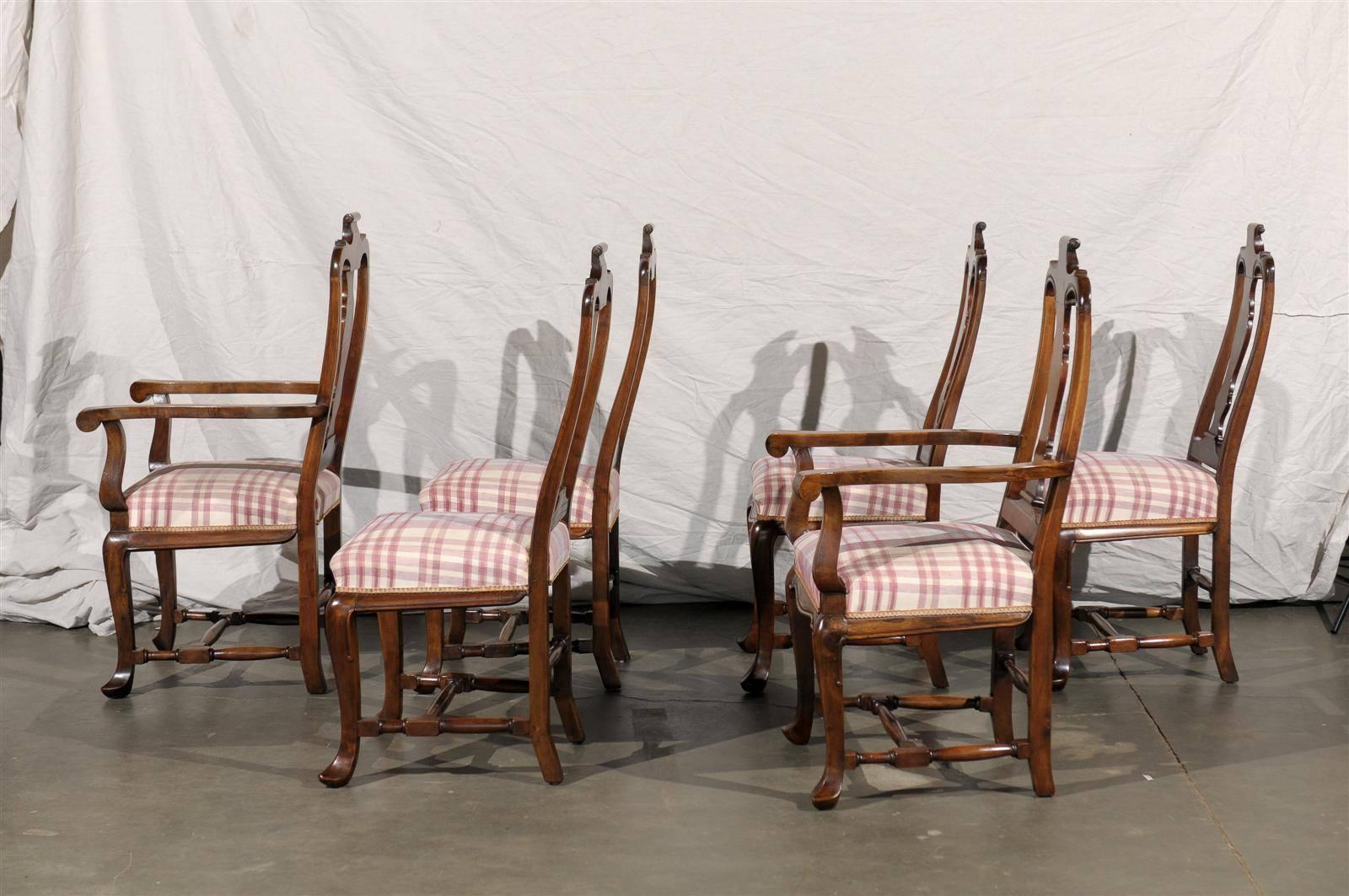 19th Century Set of Six Continental Provincial Dining Chairs For Sale 2