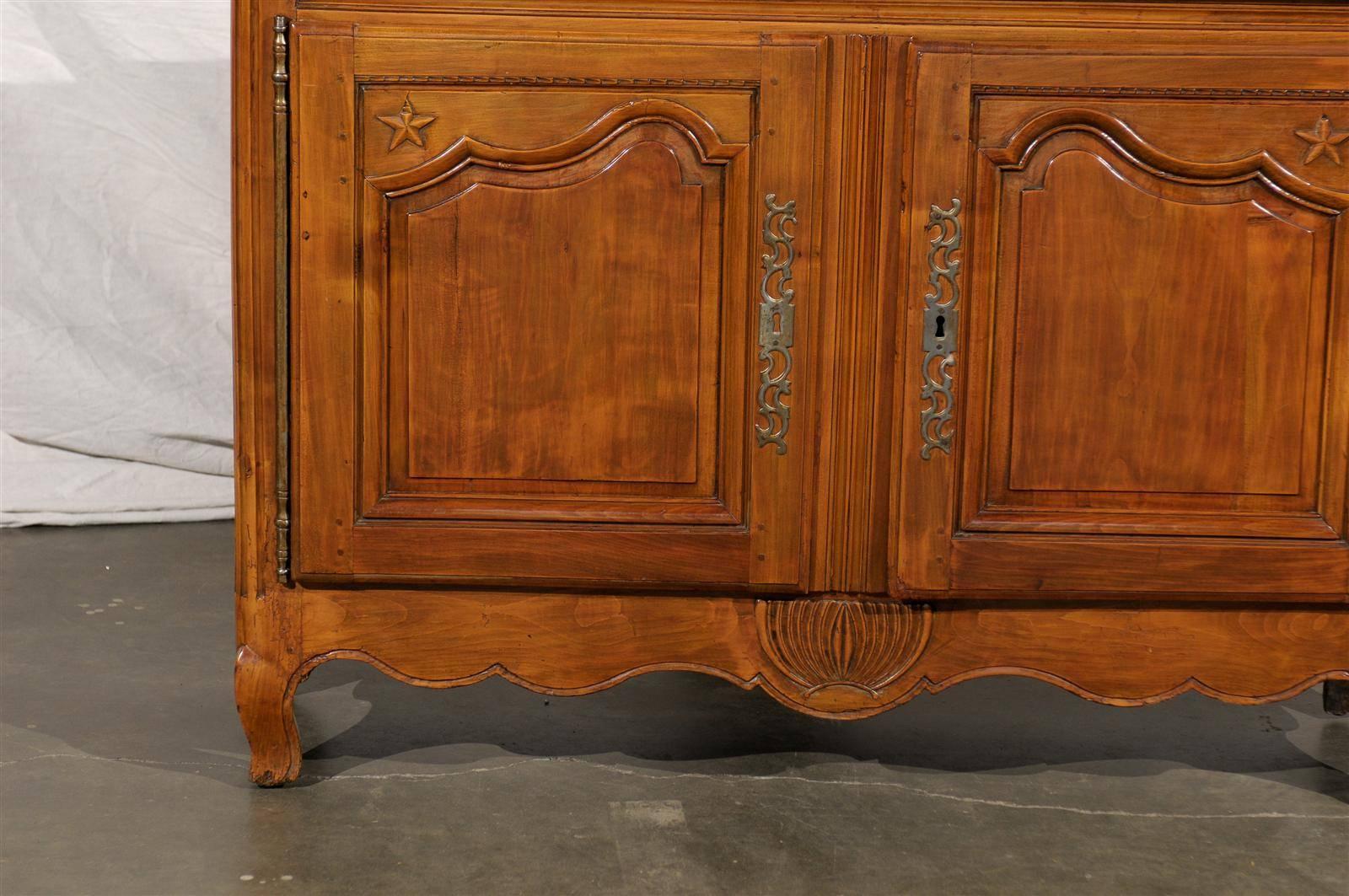 19th century French Provincial fruitwood two-door 