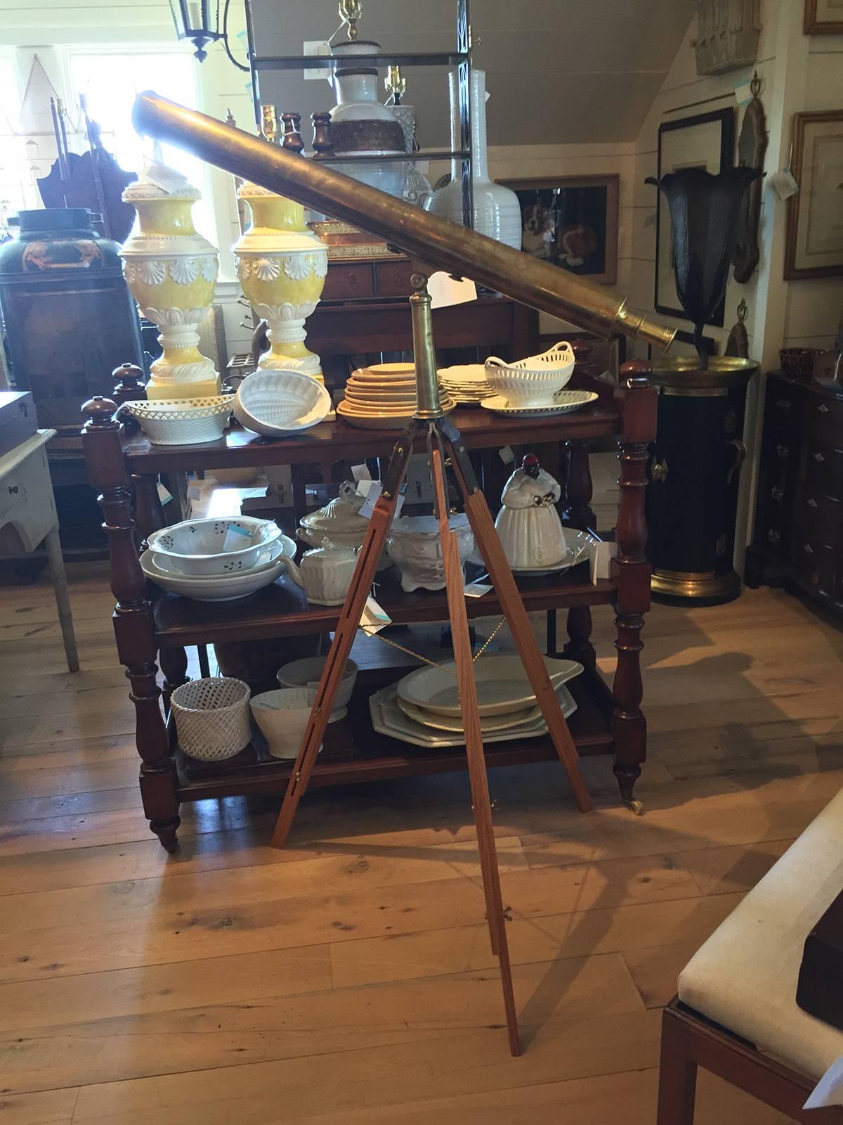 Large 19th century Bardou &; Sons telescope with case and stand.