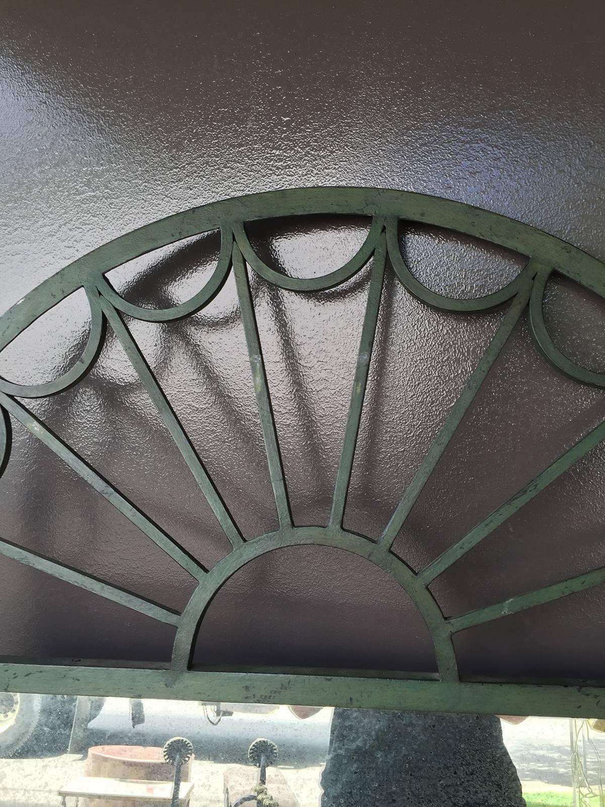 20th Century Large Palladian Iron Mirror in the Style of Mastercraft In Good Condition In Atlanta, GA