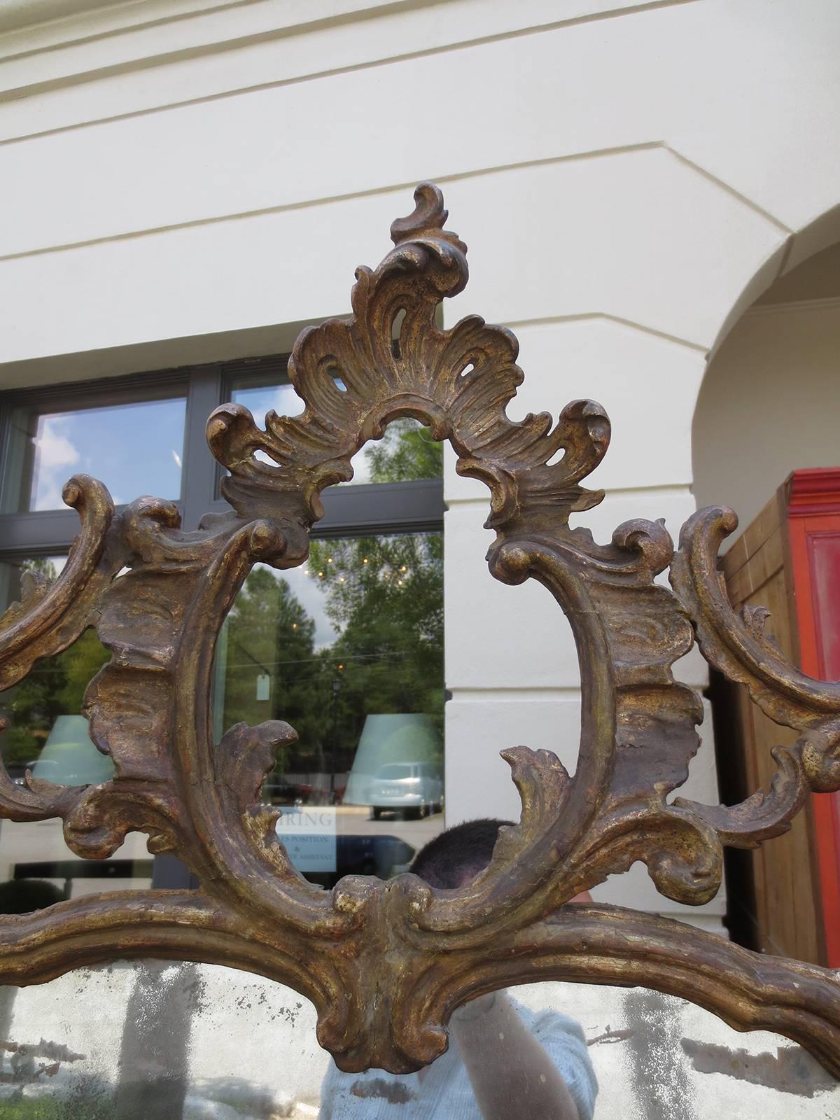 18th century Italian giltwood mirror.