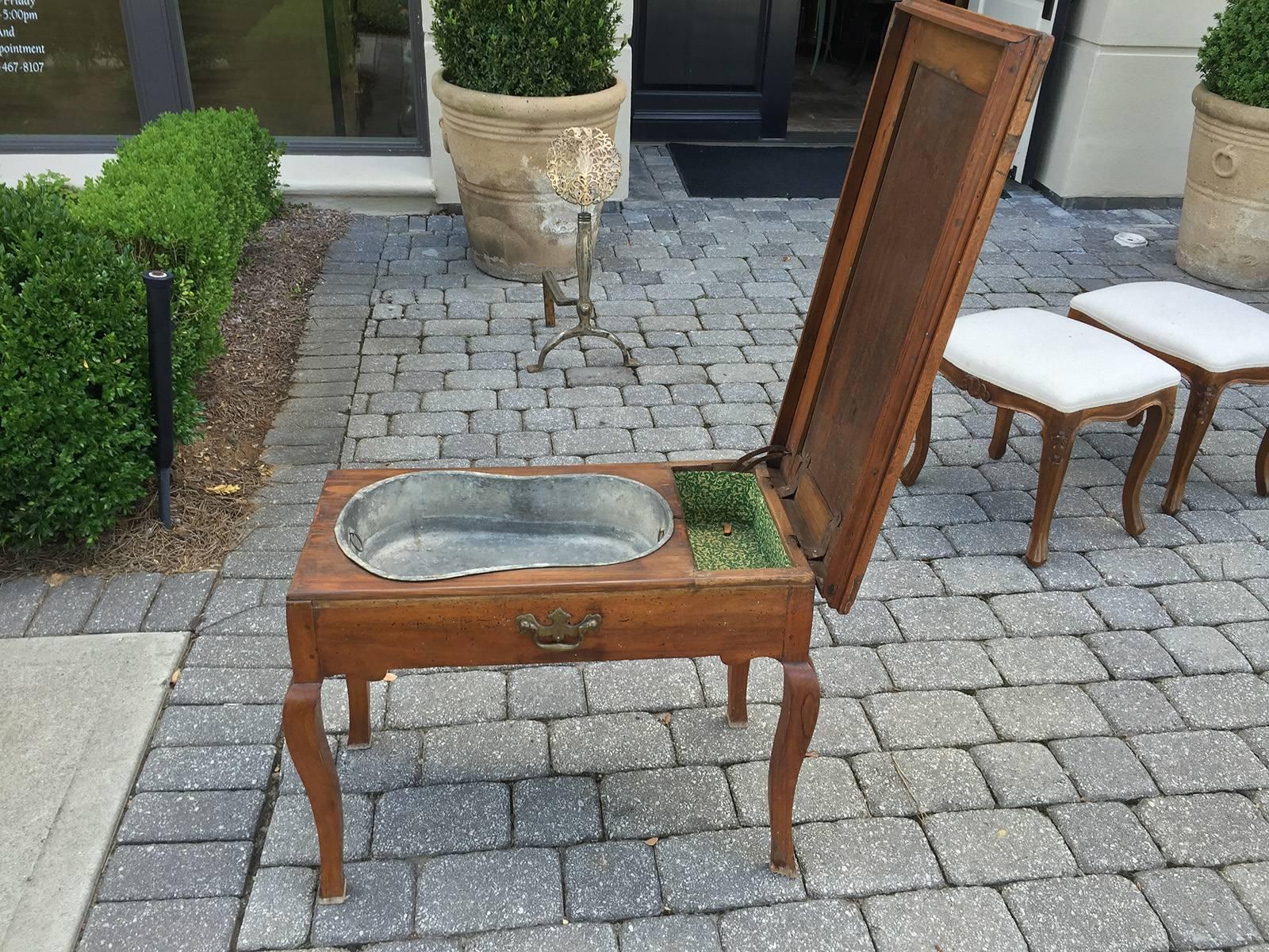 18th-19th Century French Fruitwood Table, Bucket Inside 2