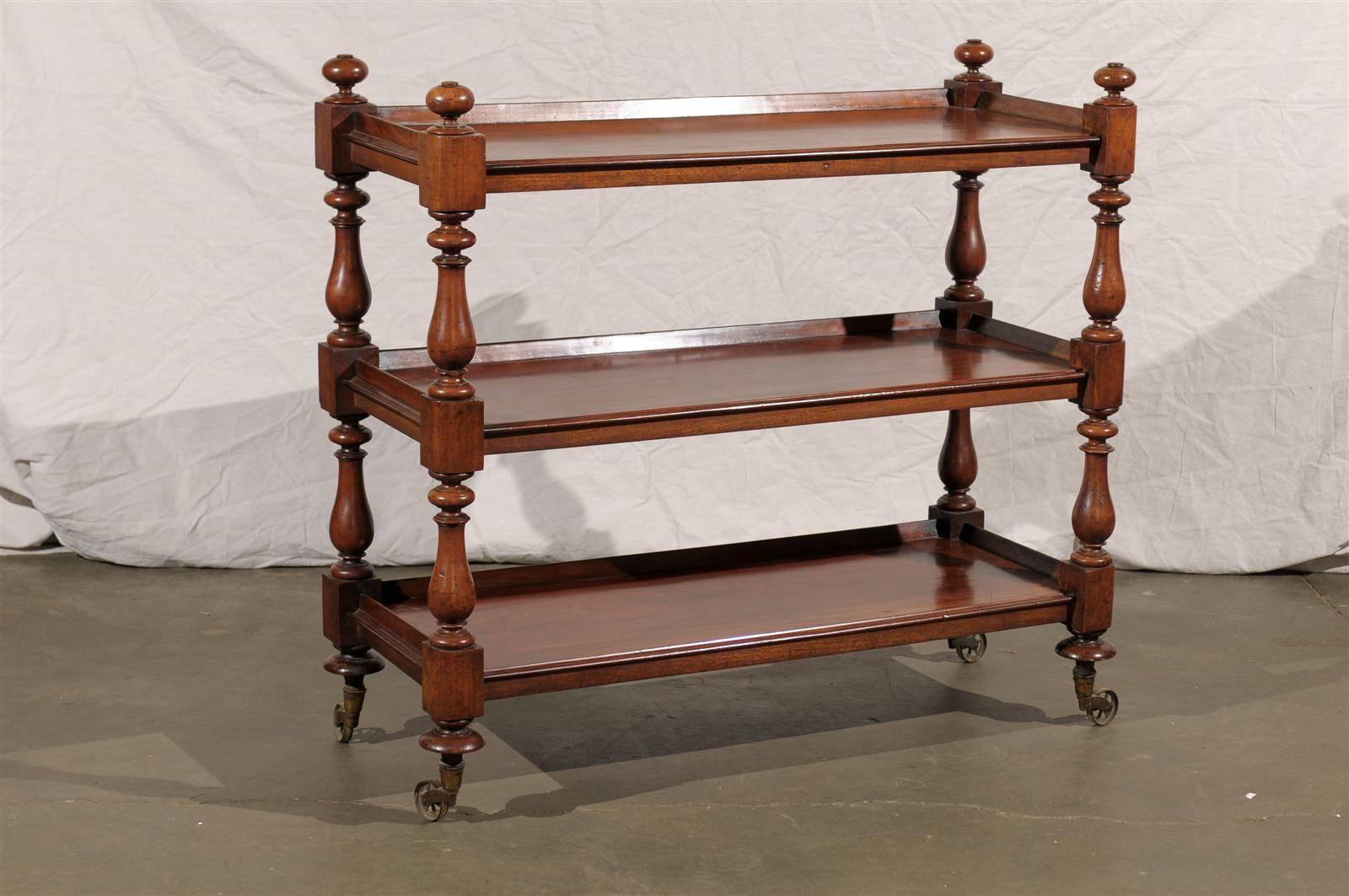 Early 19th century English Regency mahogany étagère, great color.