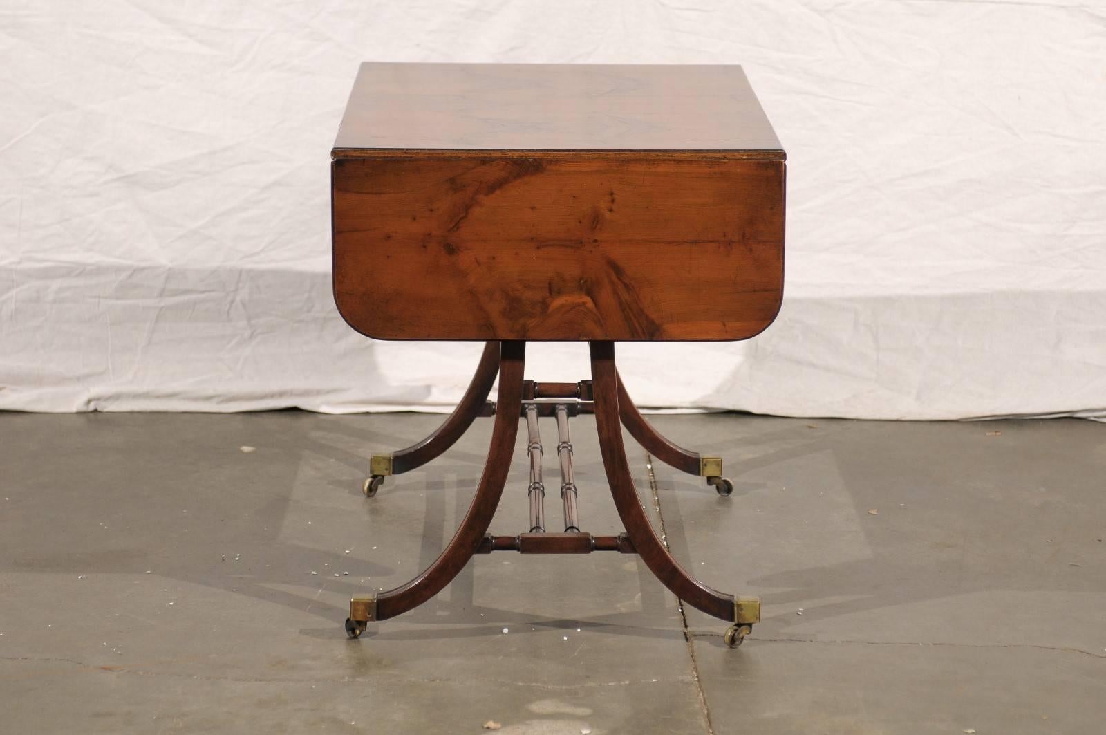 19th Century English Regency Style Burled Oyster Veneer Sofa Table 3