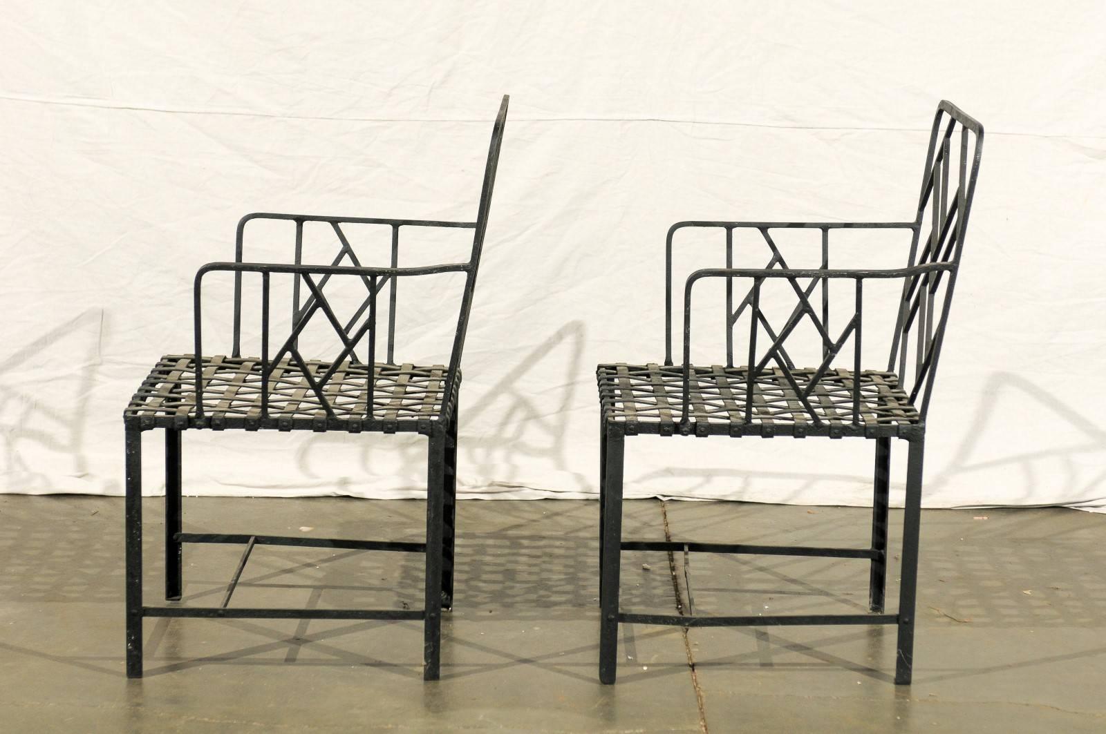 Pair of Early 20th Century Chinese Chippendale Garden Chairs 2