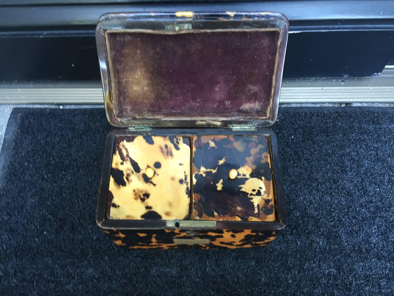 19th Century Chocolate Tortoise Shell Serpentine Tea Caddy 2