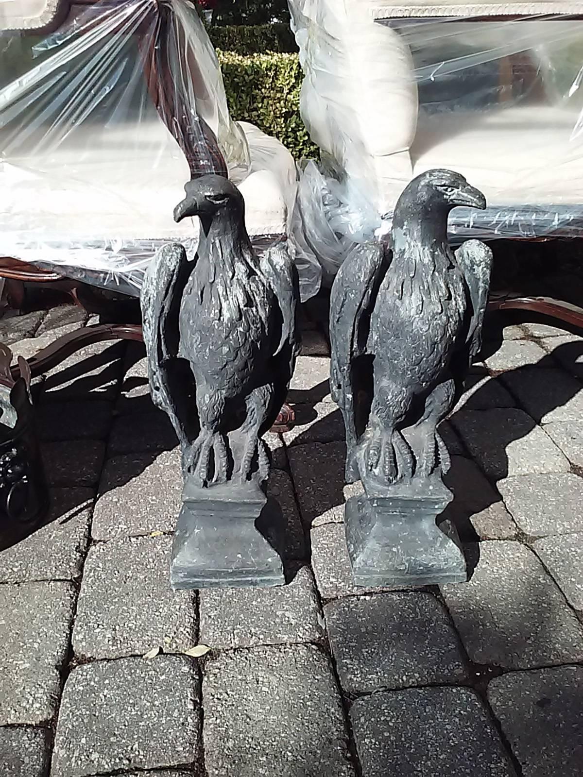 19th Century Pair of Late 19th-Early 20th Century English Lead Eagles