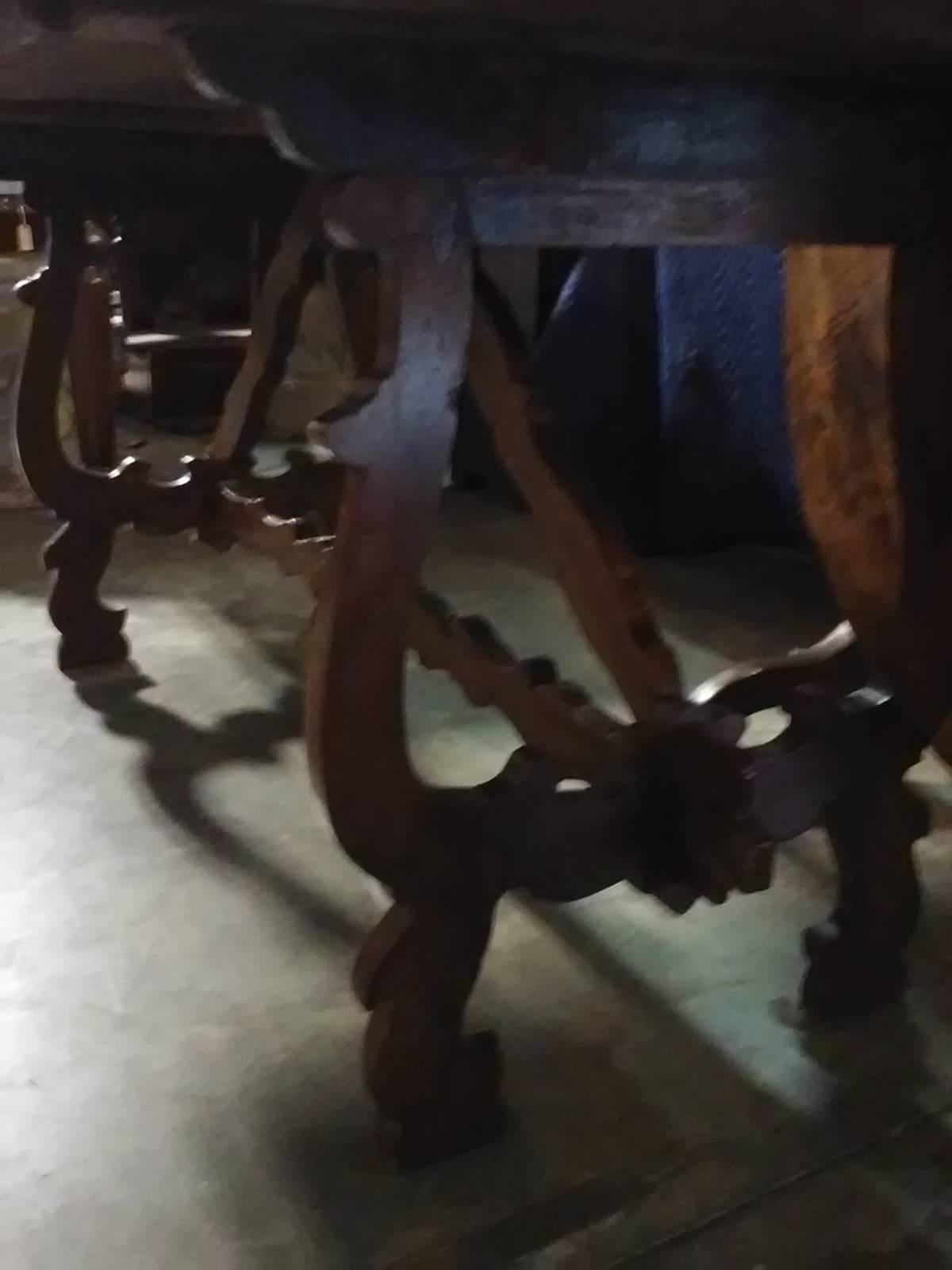 18th Century Spanish Walnut Trestle Table, Wonderful Patina In Good Condition In Atlanta, GA