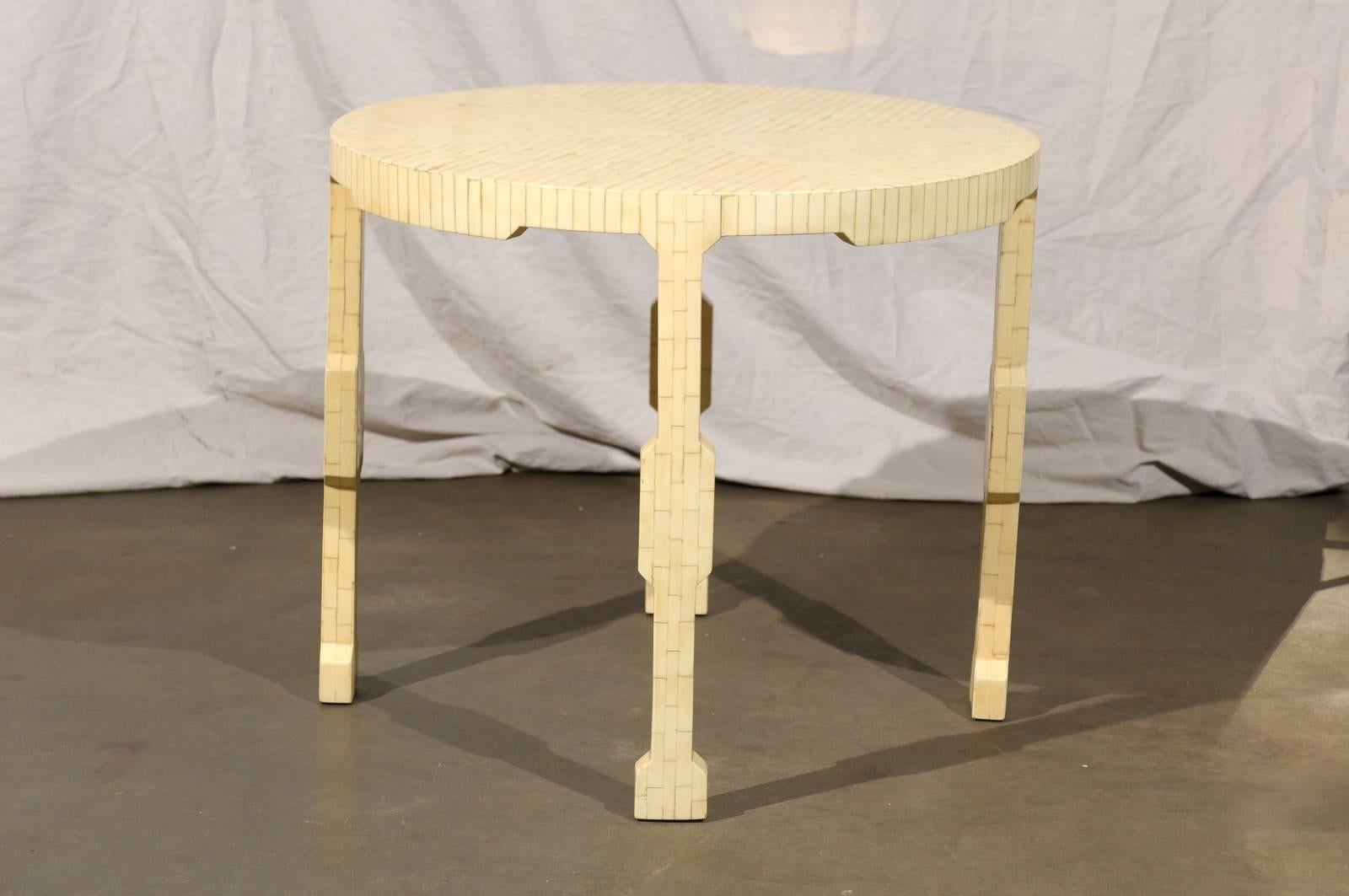 Mid-Century Round Bone Table, circa 1970 In Good Condition In Atlanta, GA