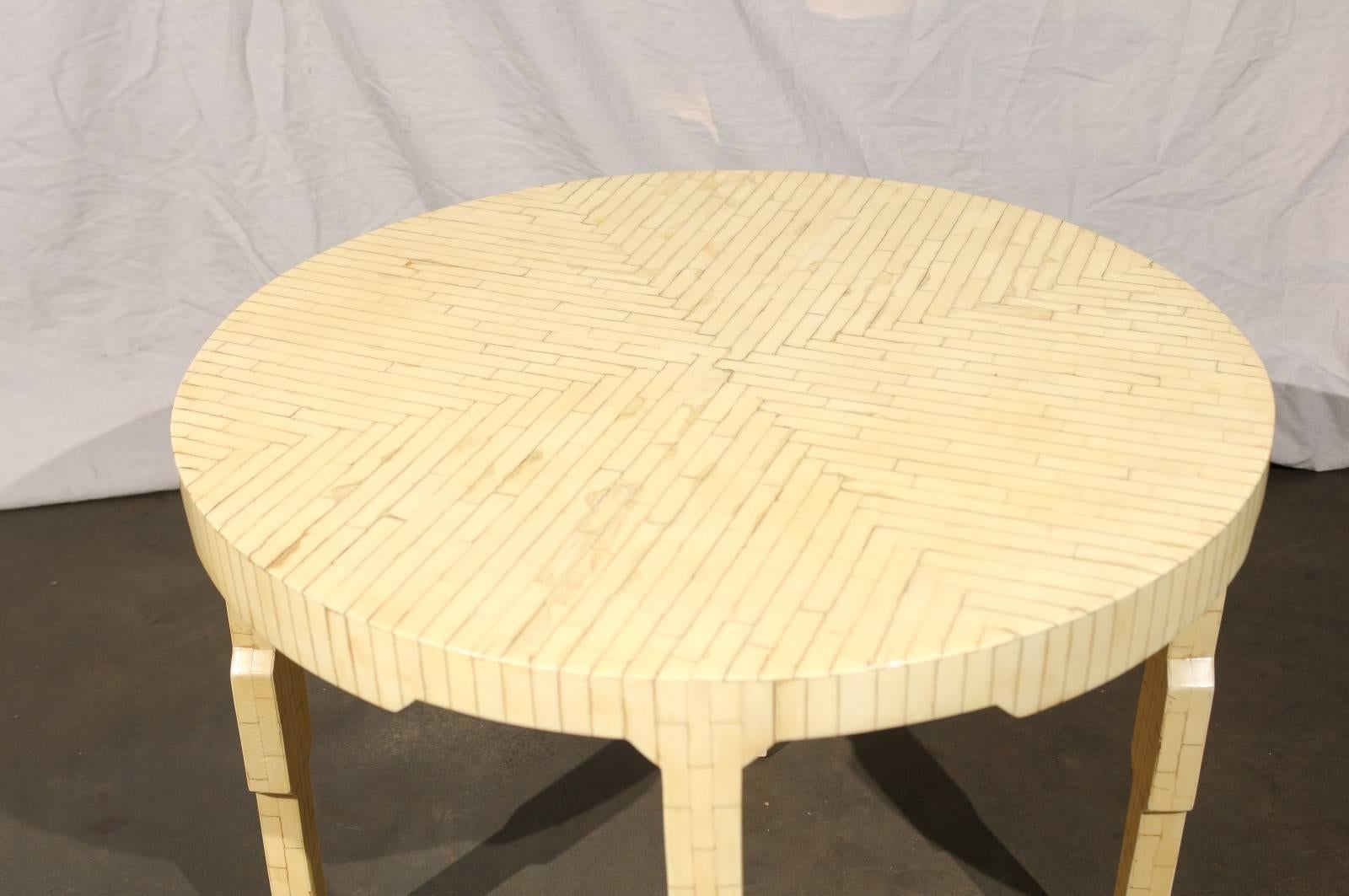 Mid-Century Round Bone Table, circa 1970 1