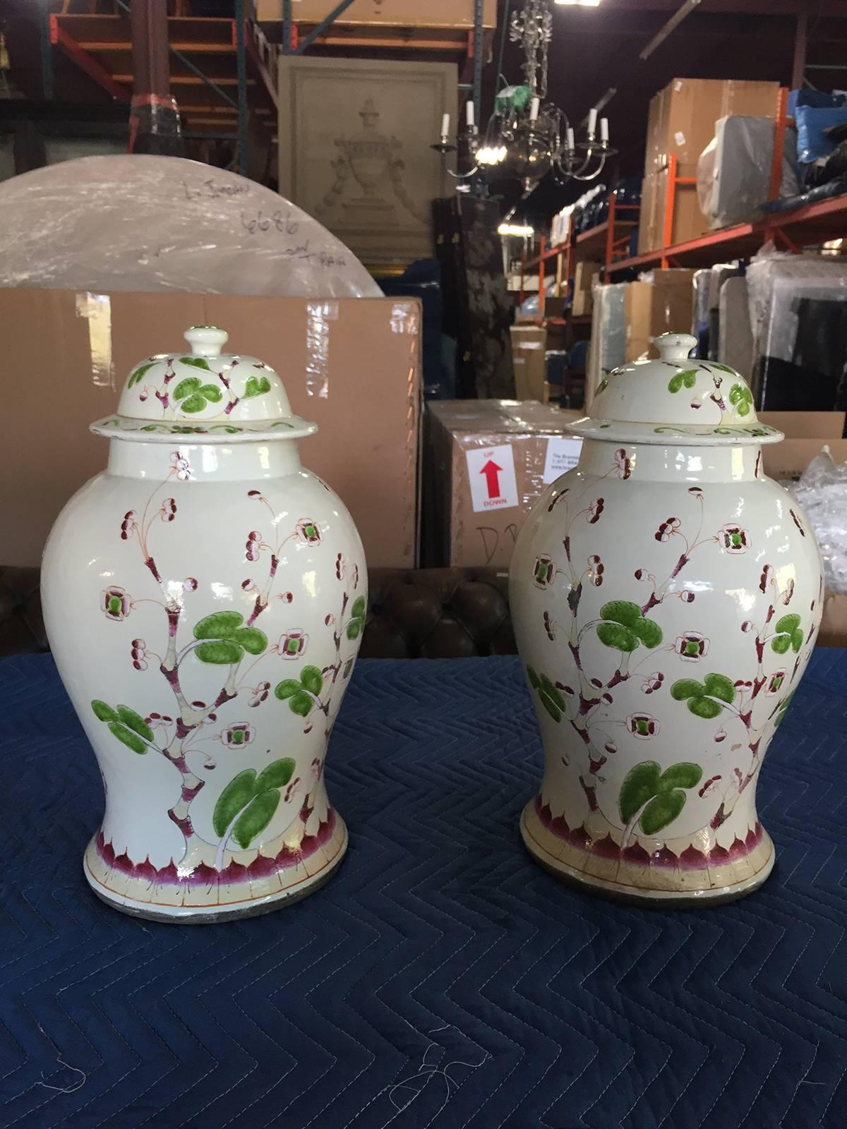 Porcelain 19th to 20th Century Large Covered Jars in the Style of Samson﻿
