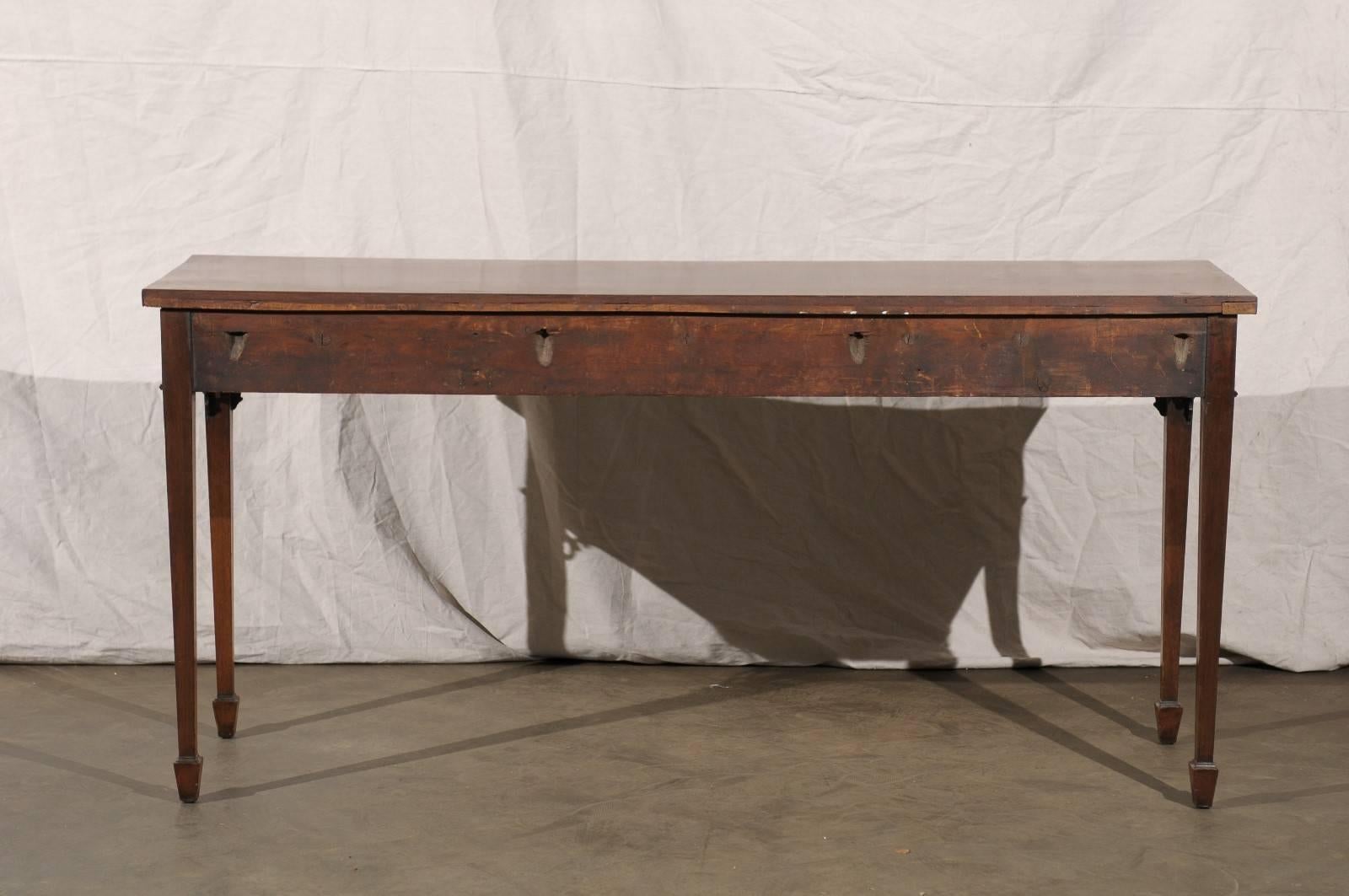 18th-19th Century Georgian Mahogany Three-Drawer Serving Console Table 3