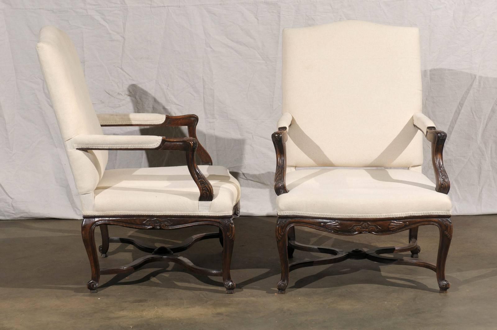 French Pair of Regence Style Armchairs, circa 1900