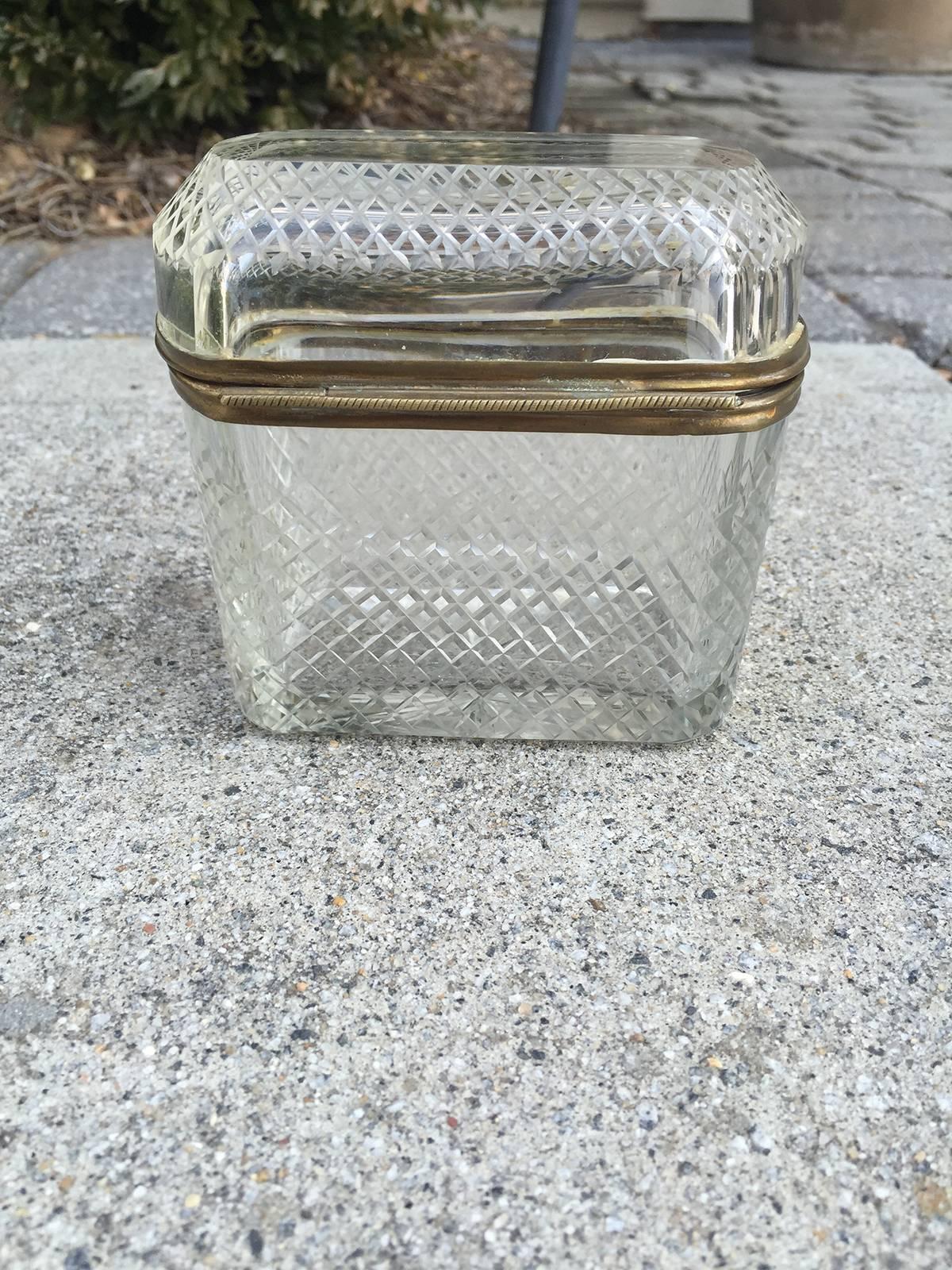 19th Century French Crystal and Bronze Box In Excellent Condition In Atlanta, GA