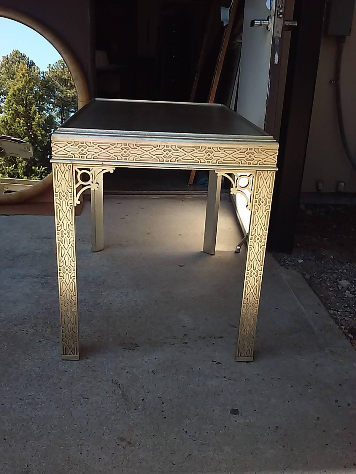 Pair of 20th Century Silver Gilt Chinese Chippendale Fretwork Tables 2
