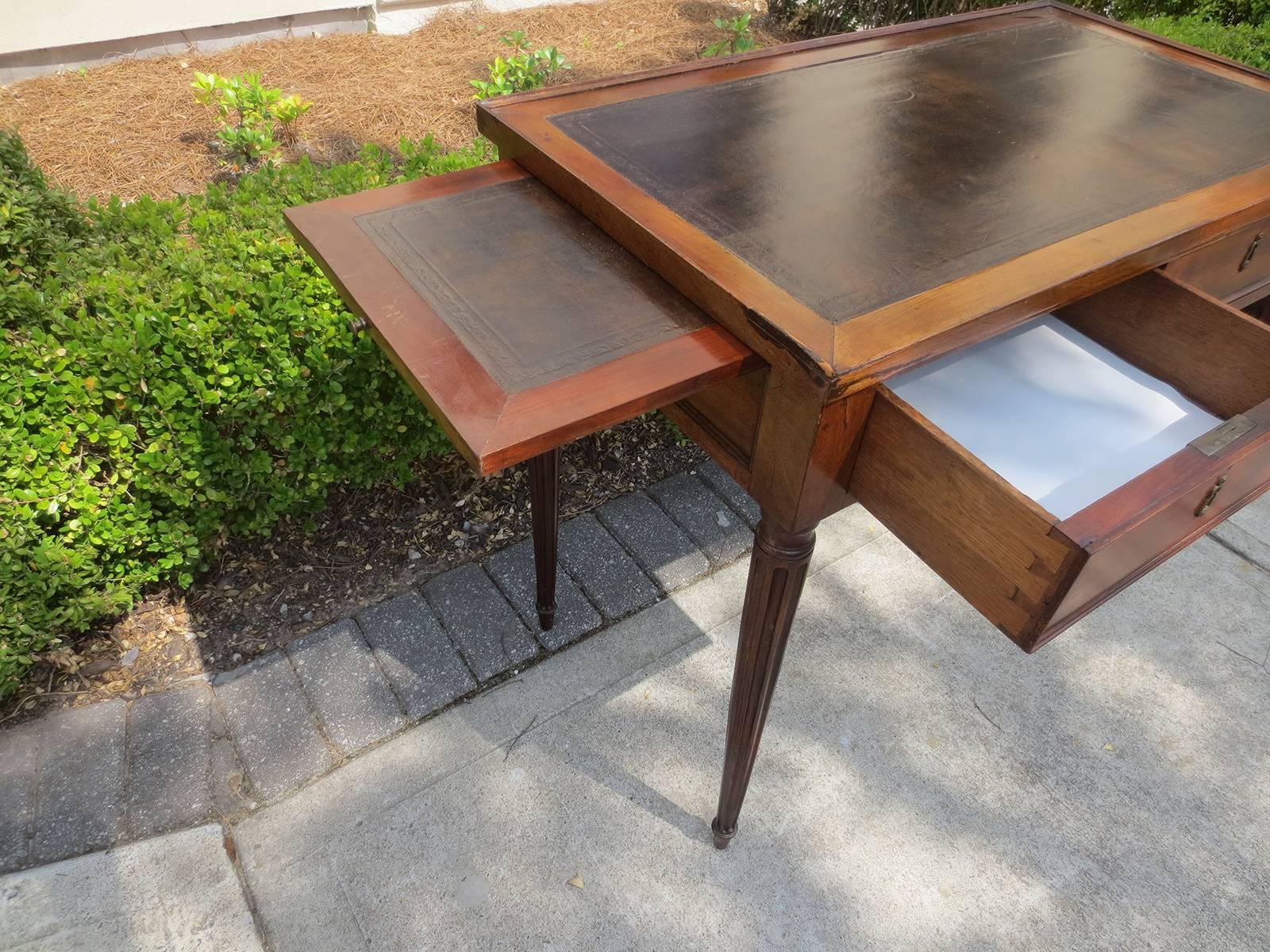 18th-19th Century French Writing Table with Leather Top 1