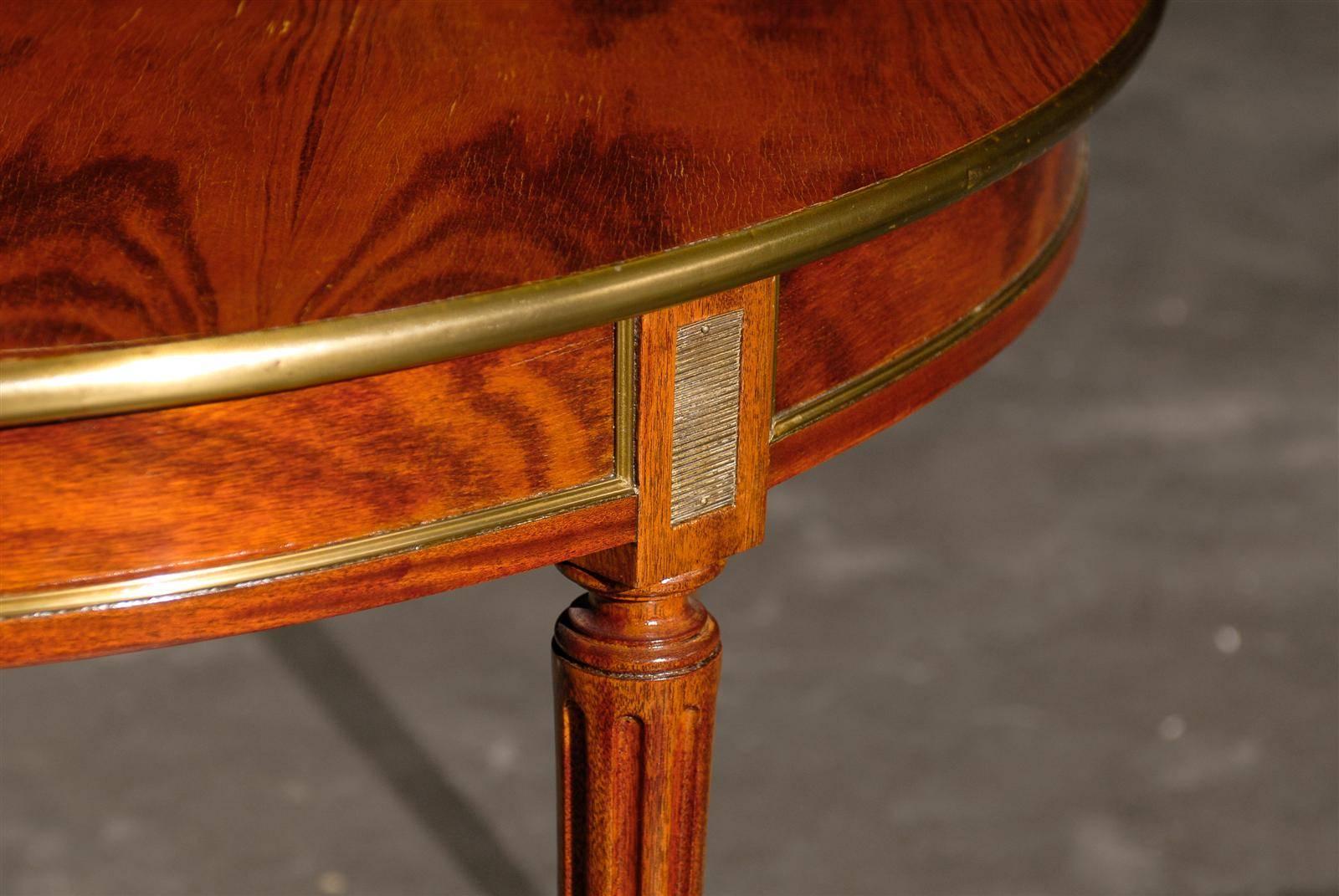 Gilt 20th Century Louis XVI Style Round Dining Table with Bronze Edge Detail