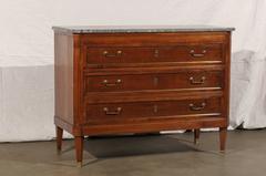 19th Century French Directoire Style Chest with Marble Top