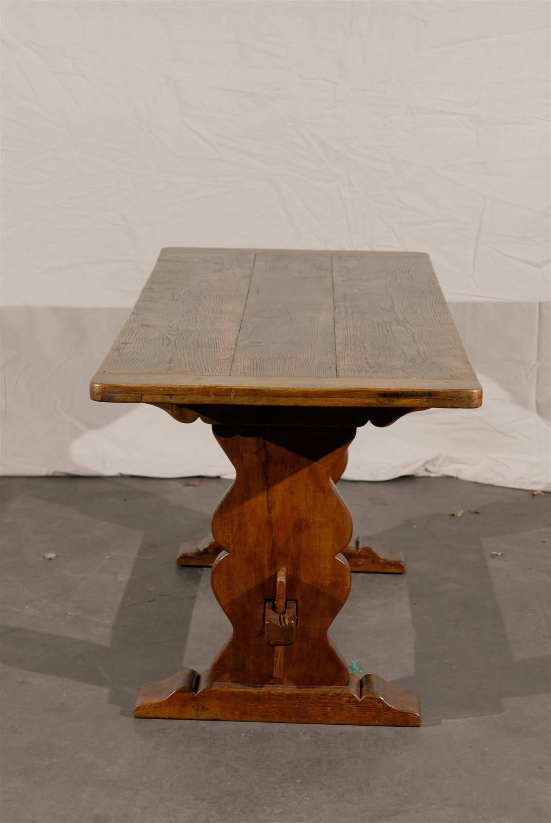 19th Century Oak Trestle Table 2