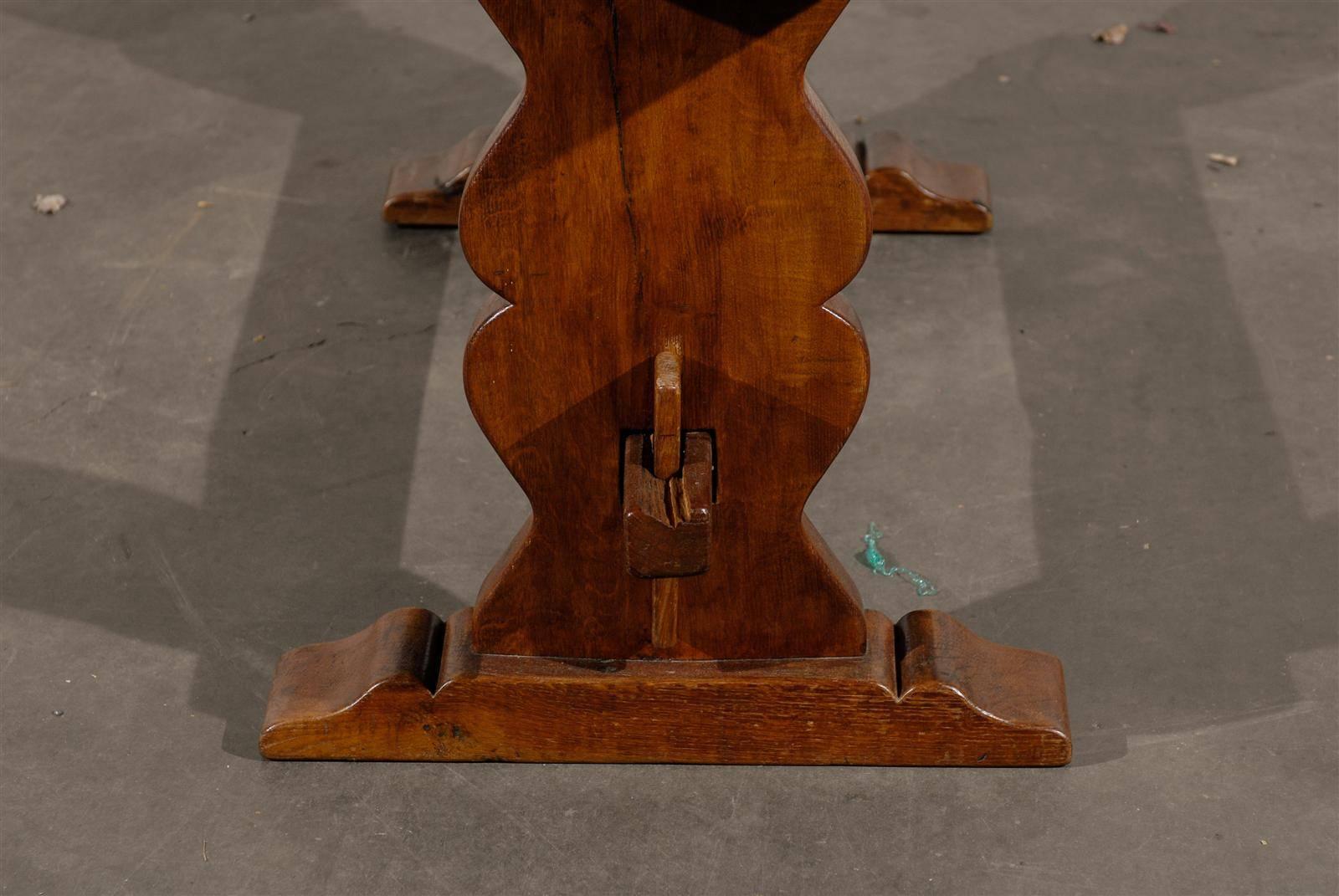 19th Century Oak Trestle Table 3