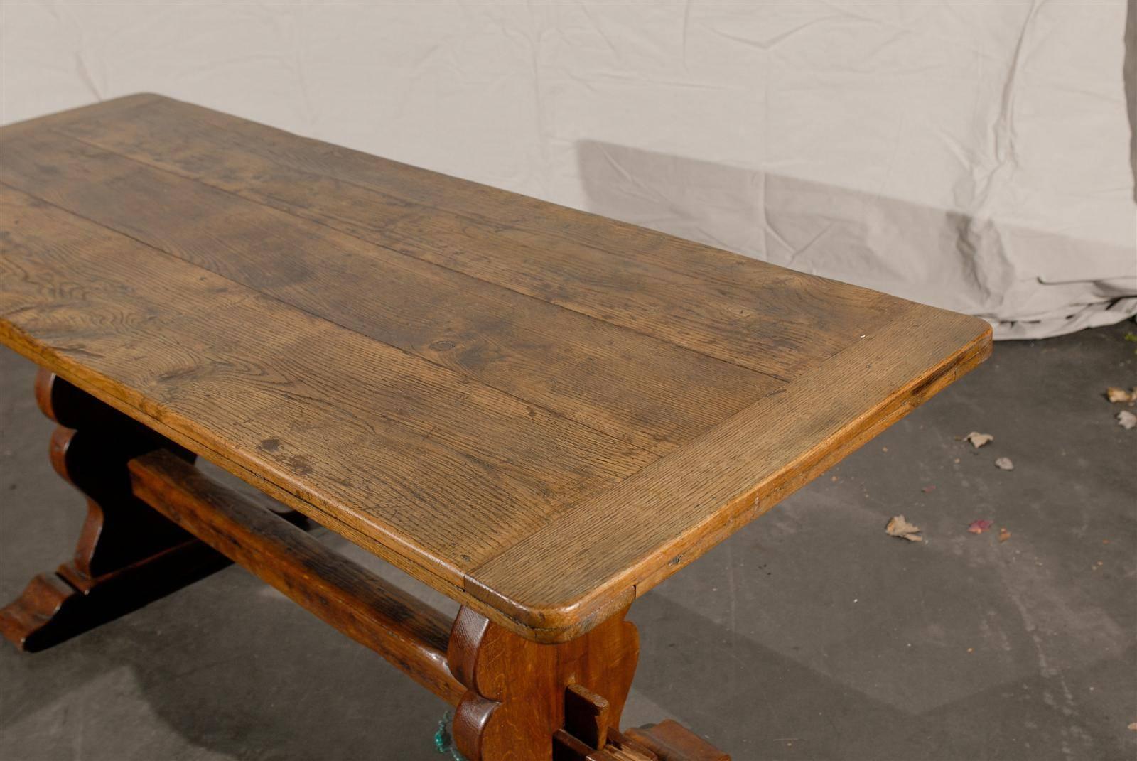 19th Century Oak Trestle Table 4