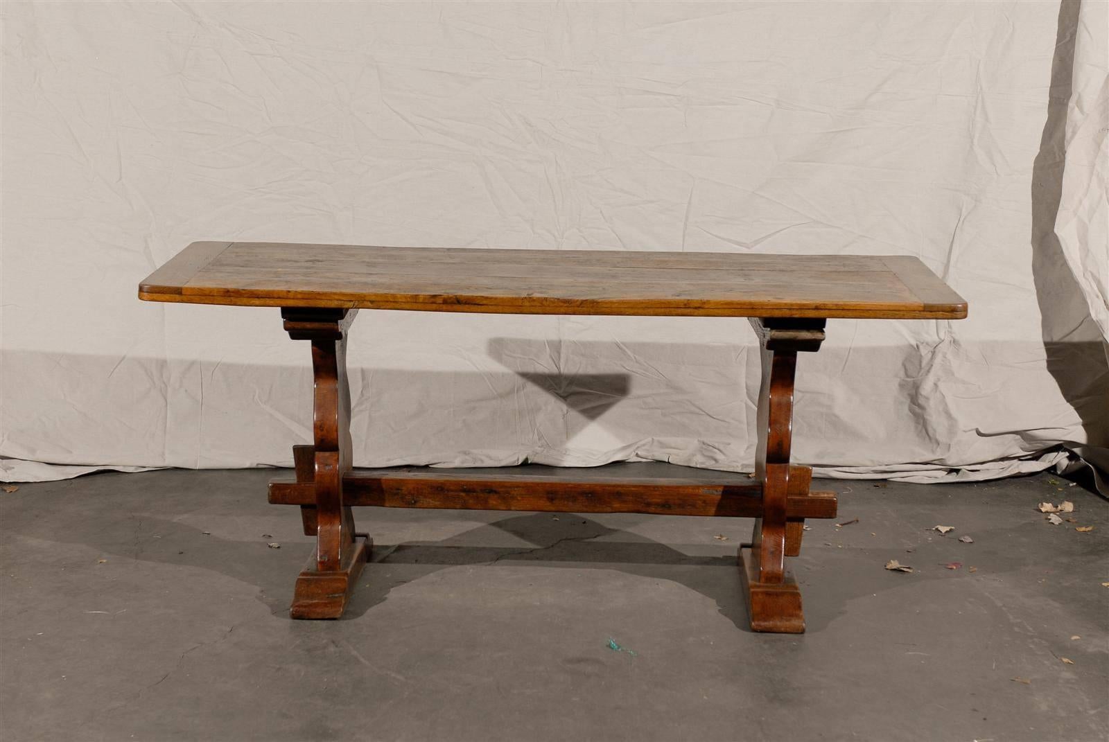 19th Century Oak Trestle Table 6