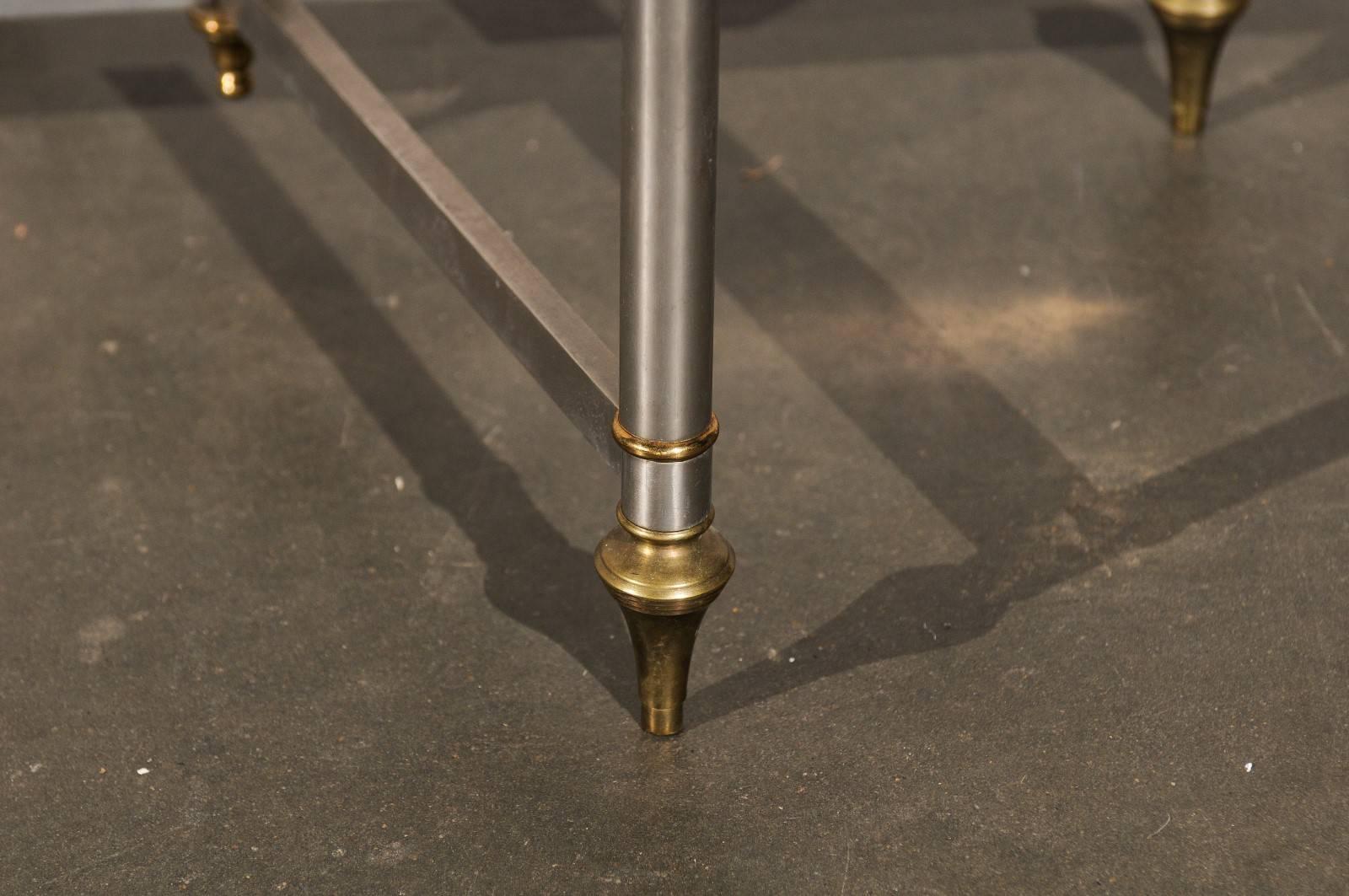 20th Century, Italian Steel and Brass Side Tables in the Style of Jansen 3