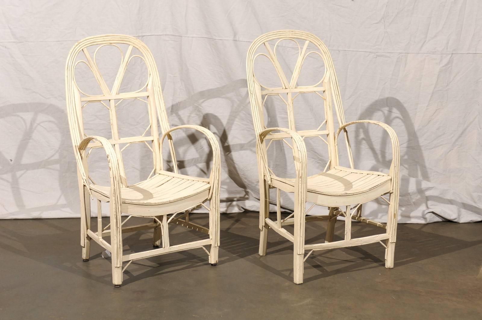 Pair of Late 19th Century French Conservatory Chairs 3