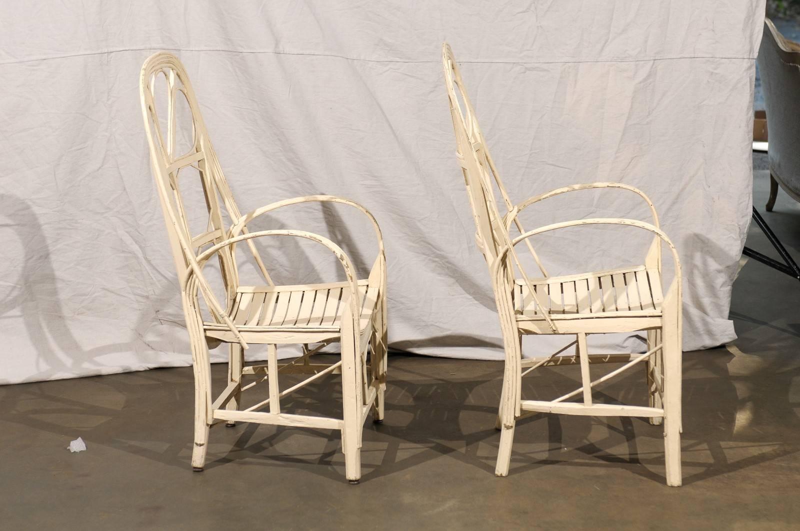 Pair of Late 19th Century French Conservatory Chairs 4