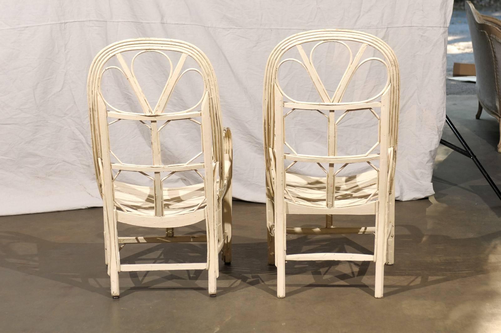 Pair of Late 19th Century French Conservatory Chairs 5