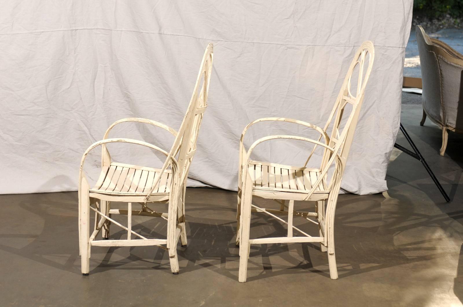Pair of Late 19th Century French Conservatory Chairs 6