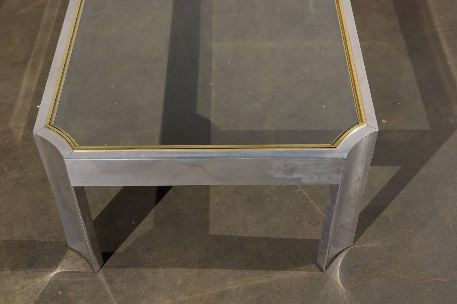 Aluminium and Brass Coffee Table in the Style of Ron Selfe, circa 1970 1