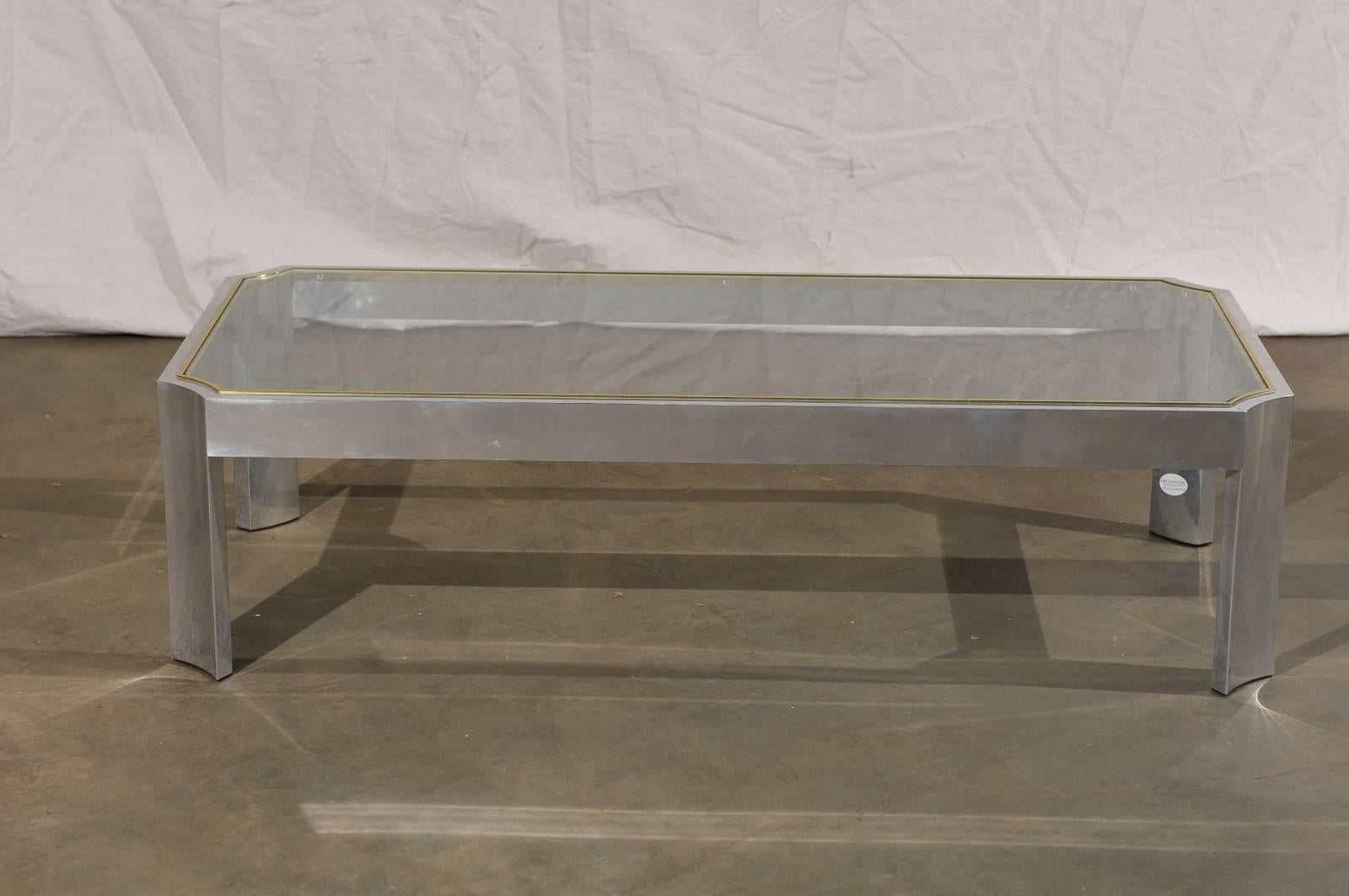 Aluminium and Brass Coffee Table in the Style of Ron Selfe, circa 1970 2