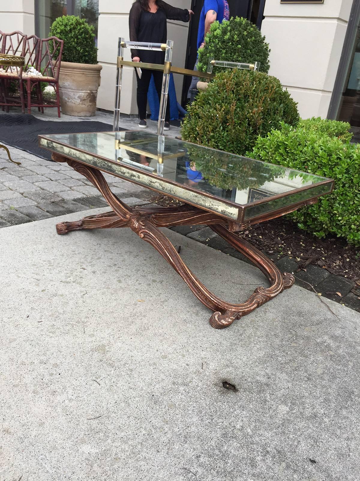 Early to Mid-20th Century Italian Mirrored Coffee Table in the Style of Jansen For Sale 3