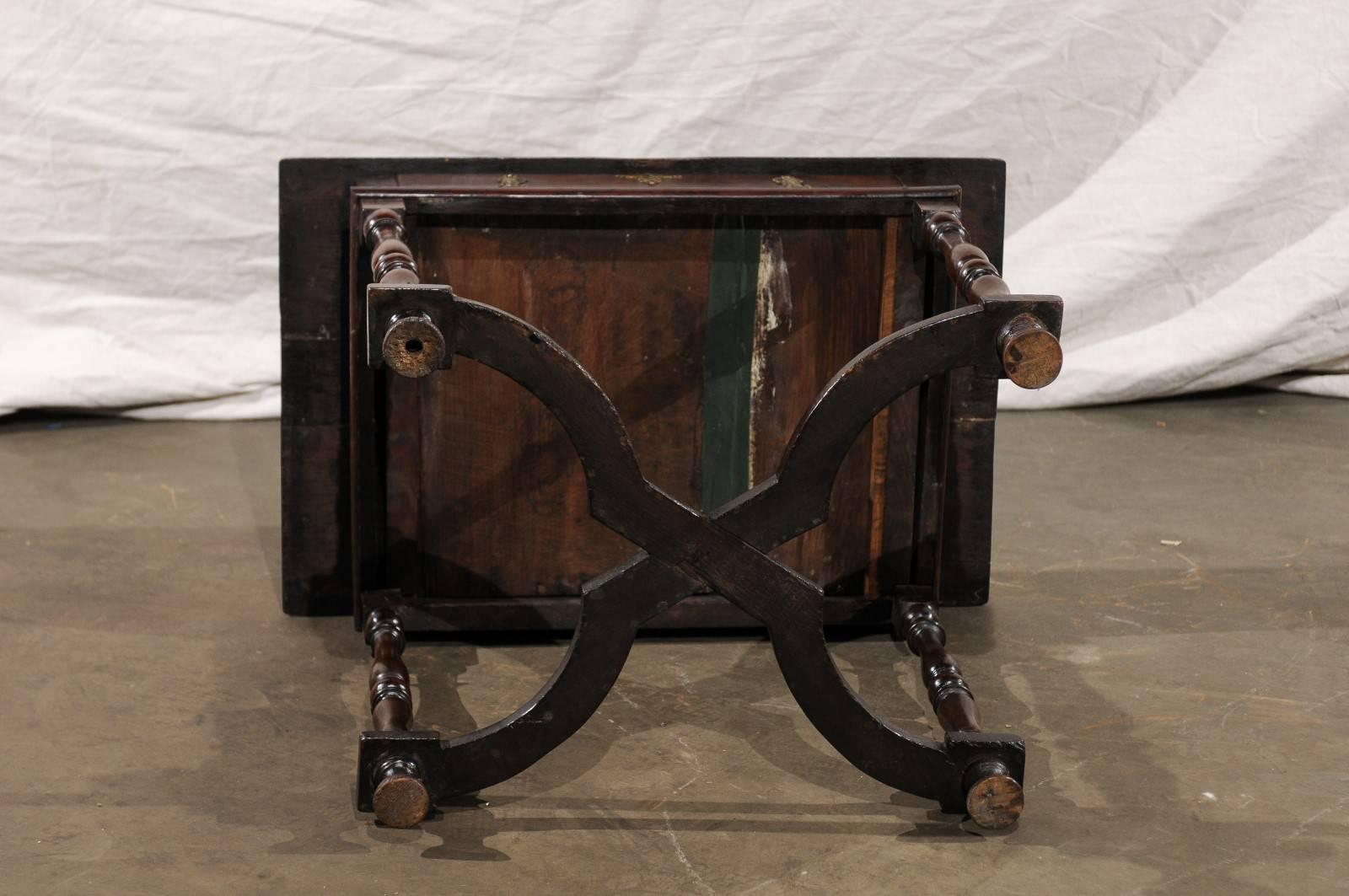18th-19th Century William and Mary Oak One Drawer Table with Stretcher 3